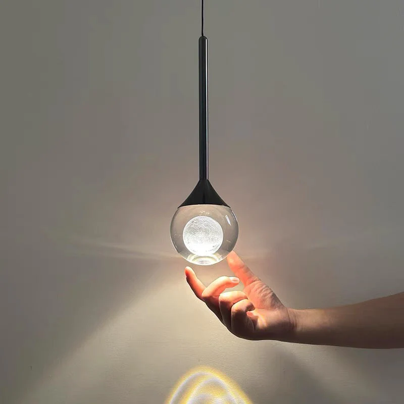 Minimalist Clear Glass Pendant Light Hanging Ceiling Fixture - Image 3