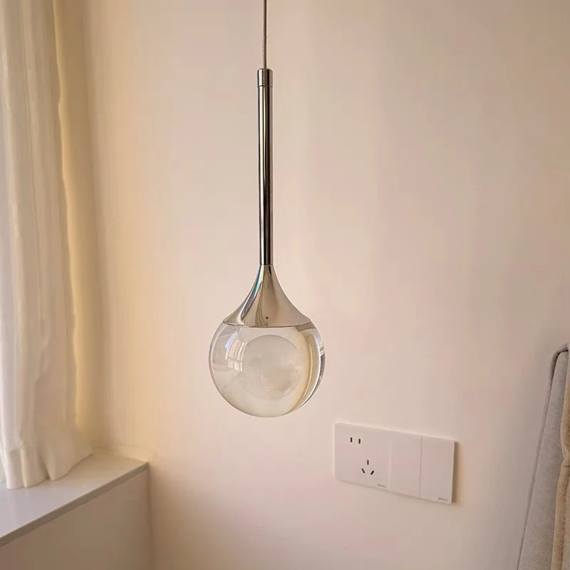 Minimalist Clear Glass Pendant Light Hanging Ceiling Fixture - Image 7