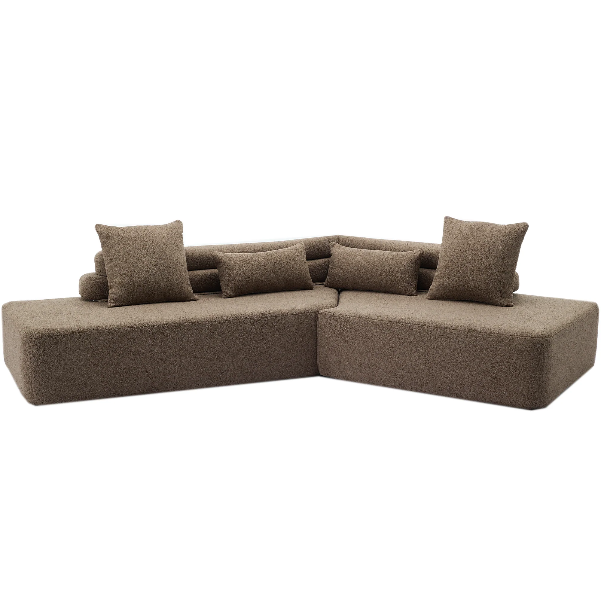 Minimalist Cloud Sectional Couch 4-Seater Brown - Image 17