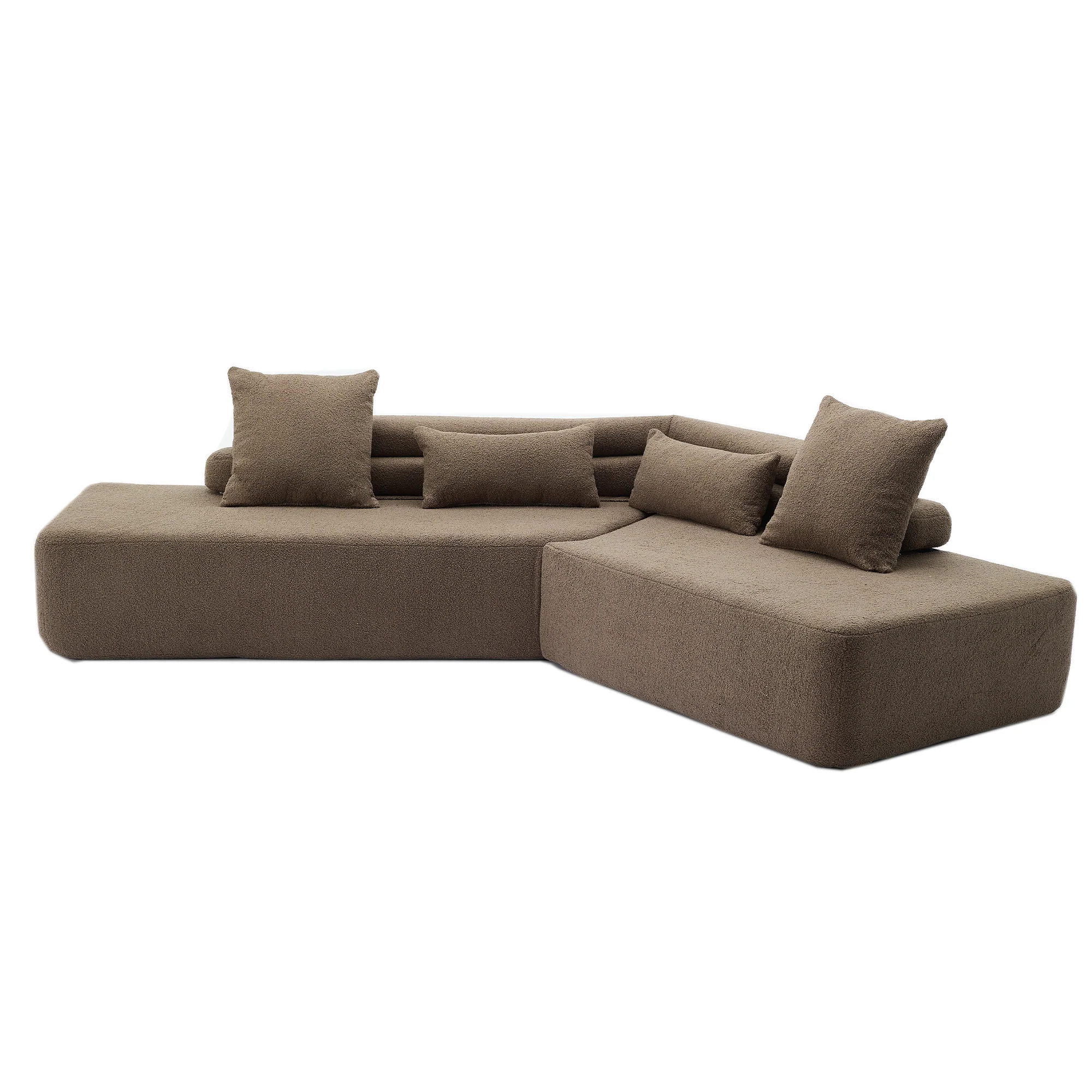 Minimalist Cloud Sectional Couch 4-Seater Brown - Image 18
