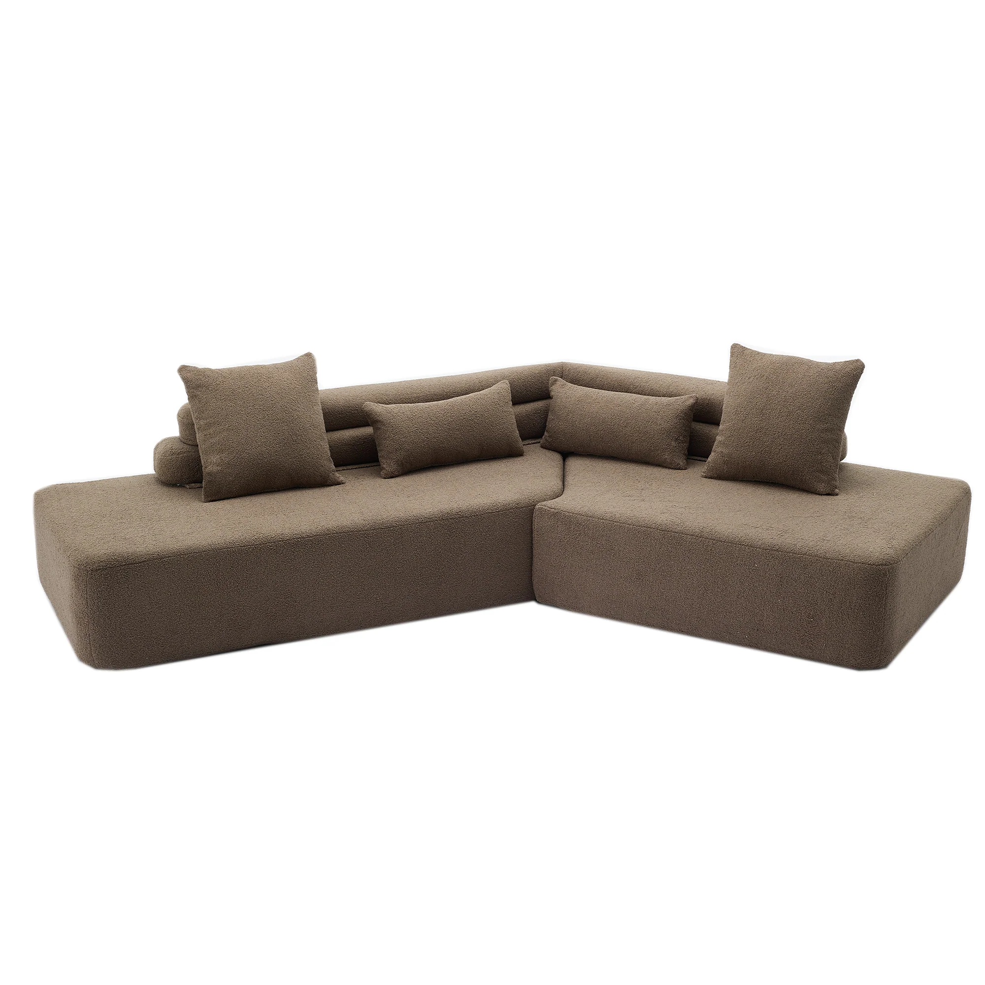 Minimalist Cloud Sectional Couch 4-Seater Brown - Image 19