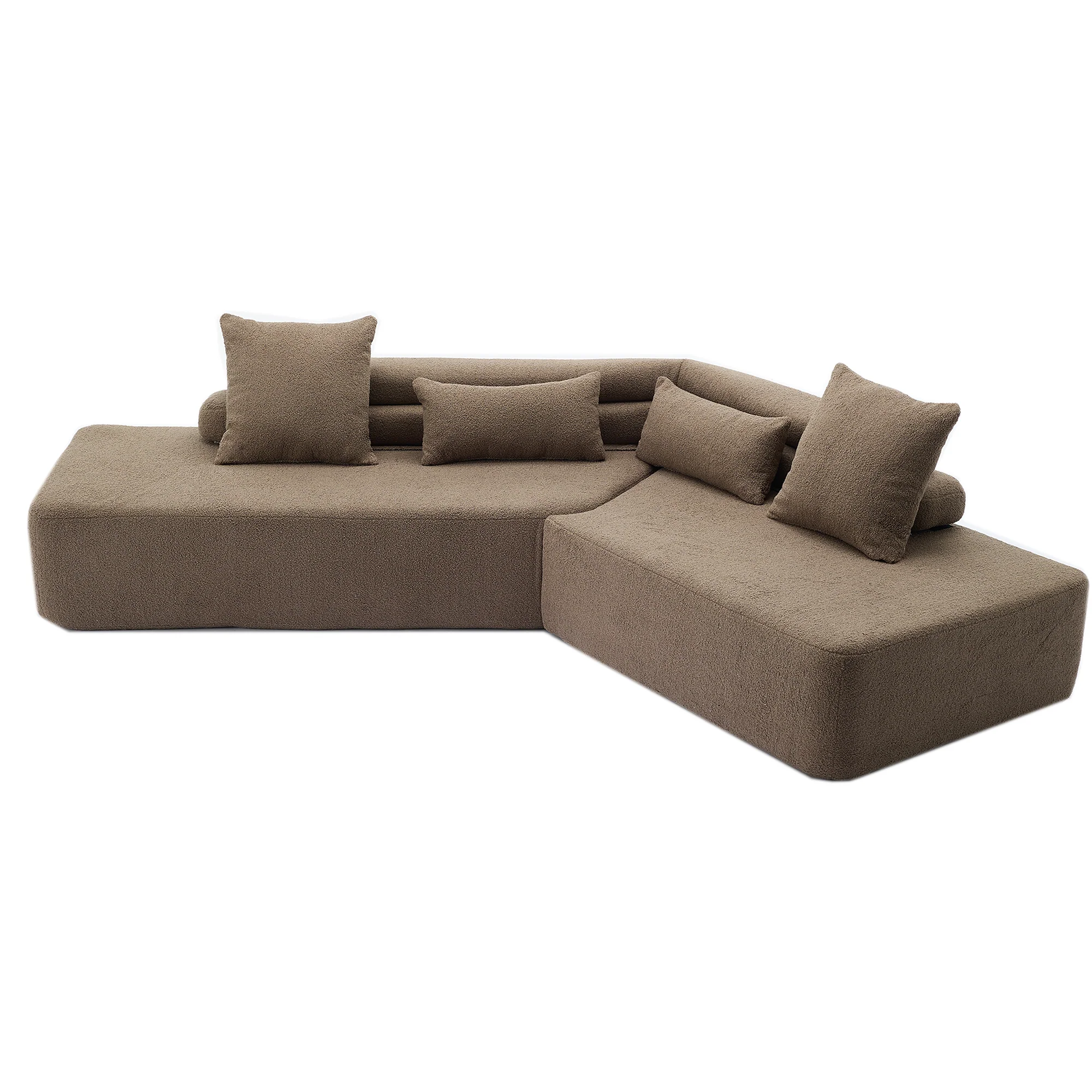 Minimalist Cloud Sectional Couch 4-Seater Brown - Image 20