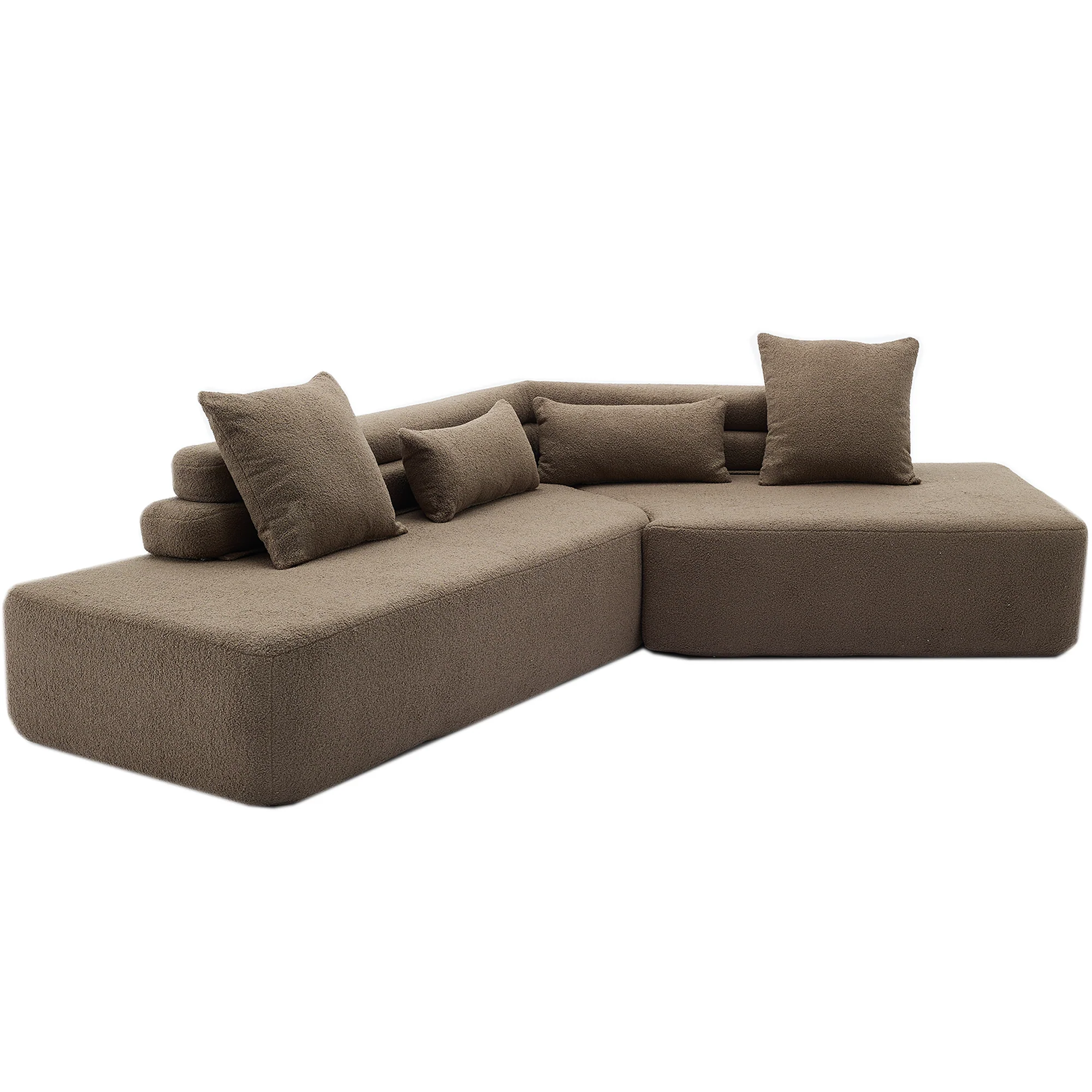 Minimalist Cloud Sectional Couch 4-Seater Brown - Image 21