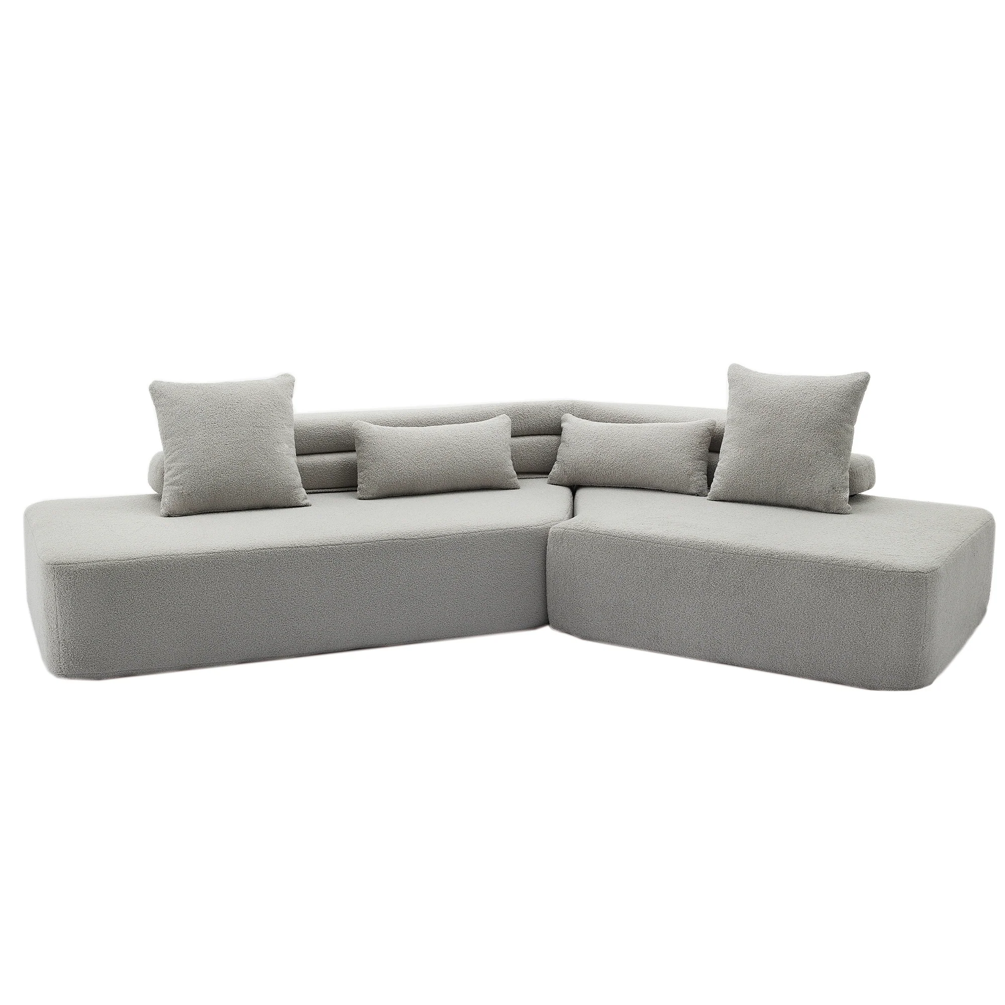 Minimalist Cloud Sectional Couch - 4-Seater in Light Gray - Image 18