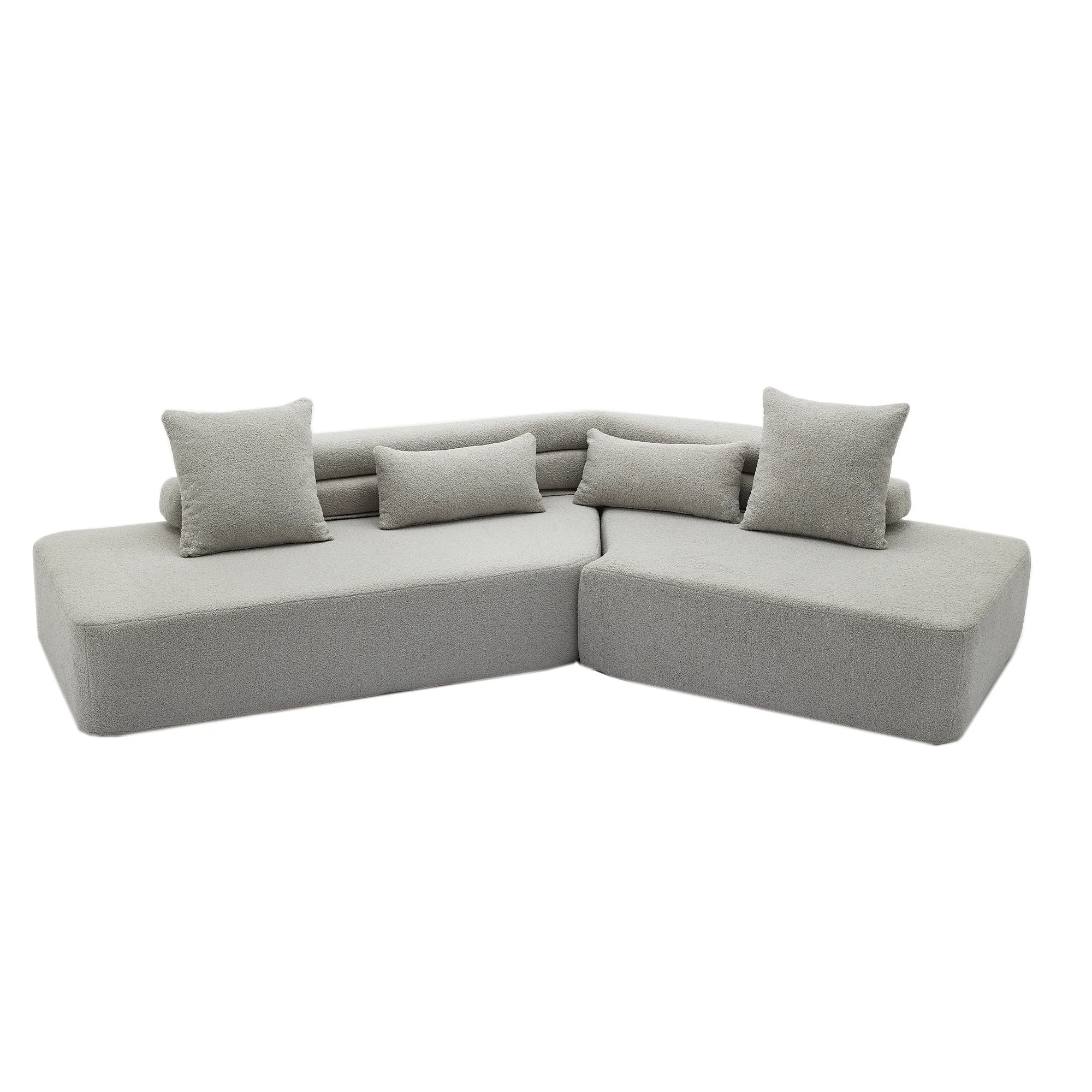Minimalist Cloud Sectional Couch - 4-Seater in Light Gray - Image 19