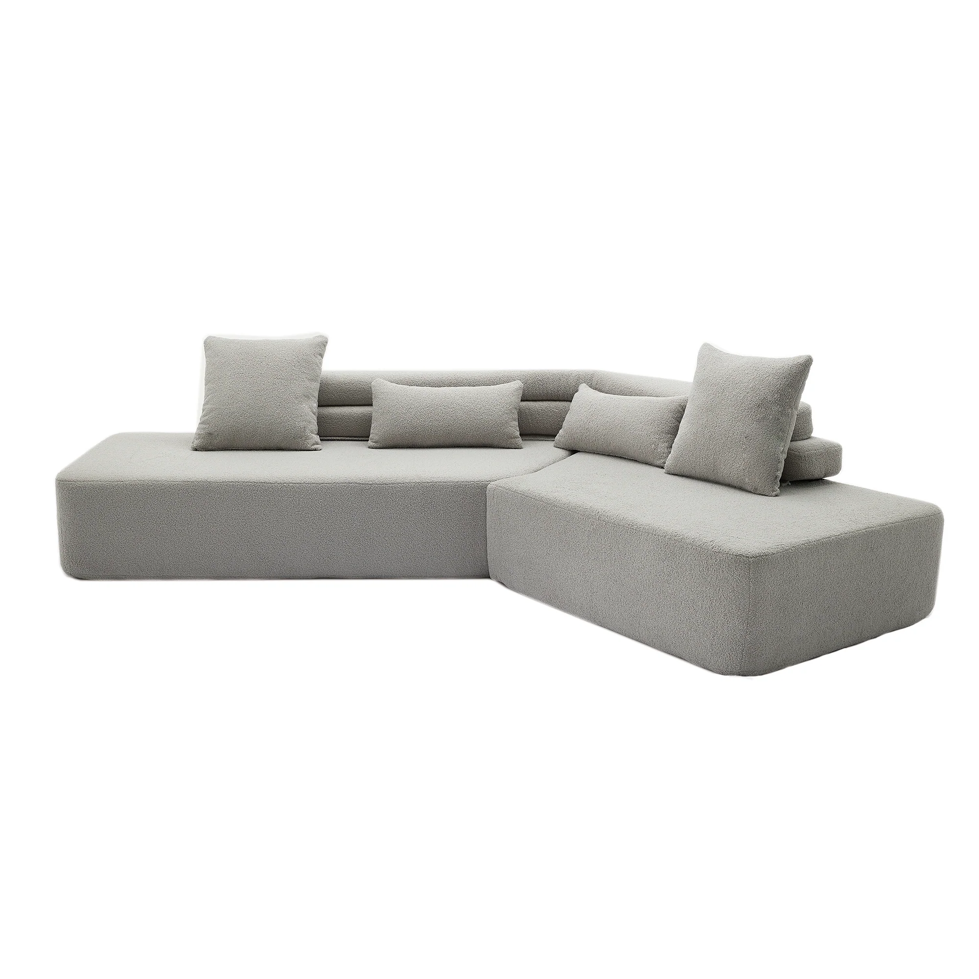 Minimalist Cloud Sectional Couch - 4-Seater in Light Gray - Image 20