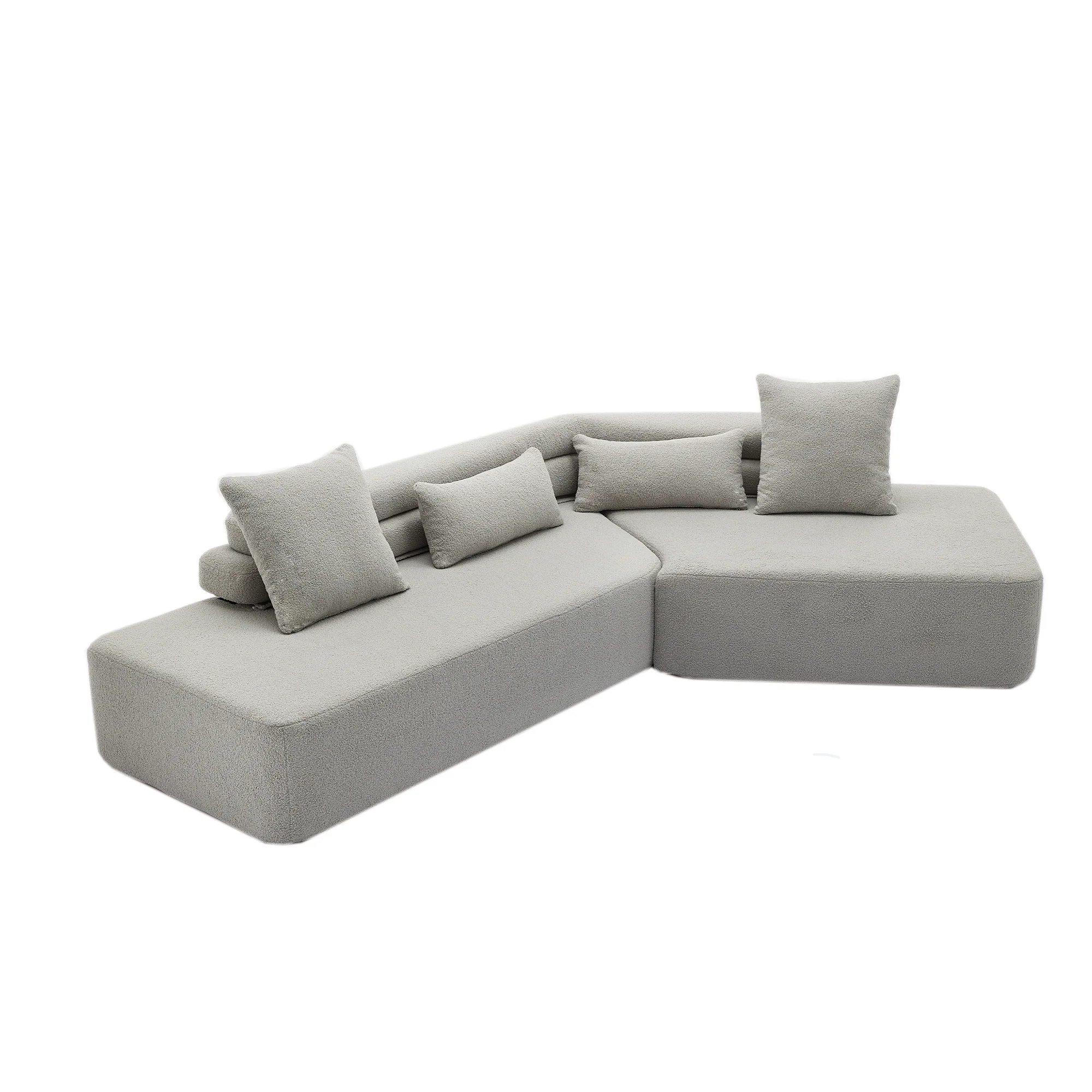 Minimalist Cloud Sectional Couch - 4-Seater in Light Gray - Image 21