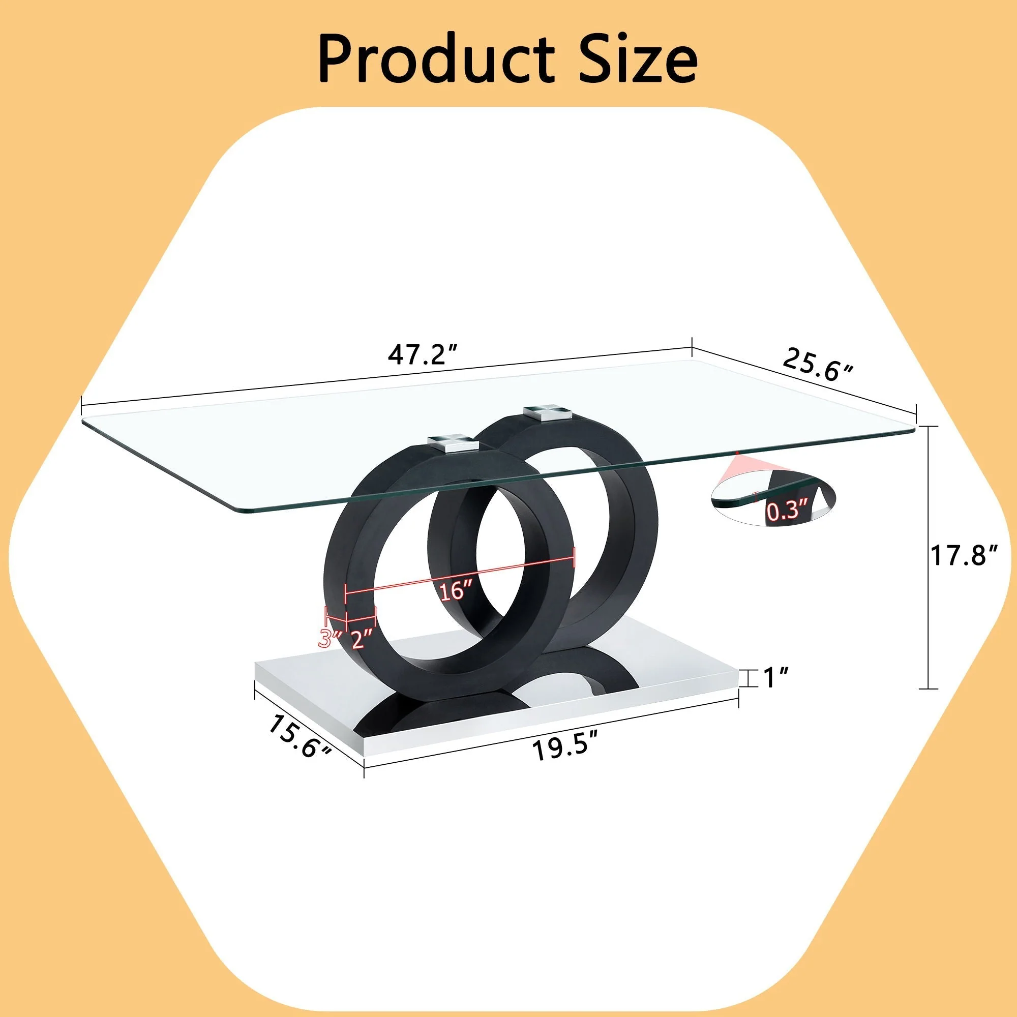 Minimalist Coffee Table - Black - Image 3