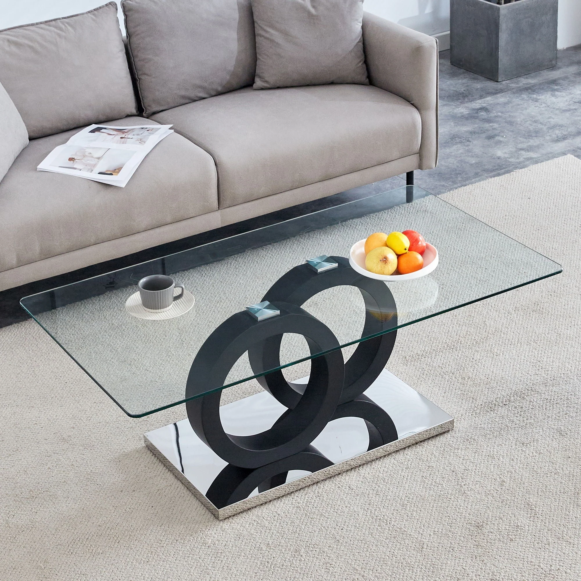 Minimalist Coffee Table - Black - Image 4