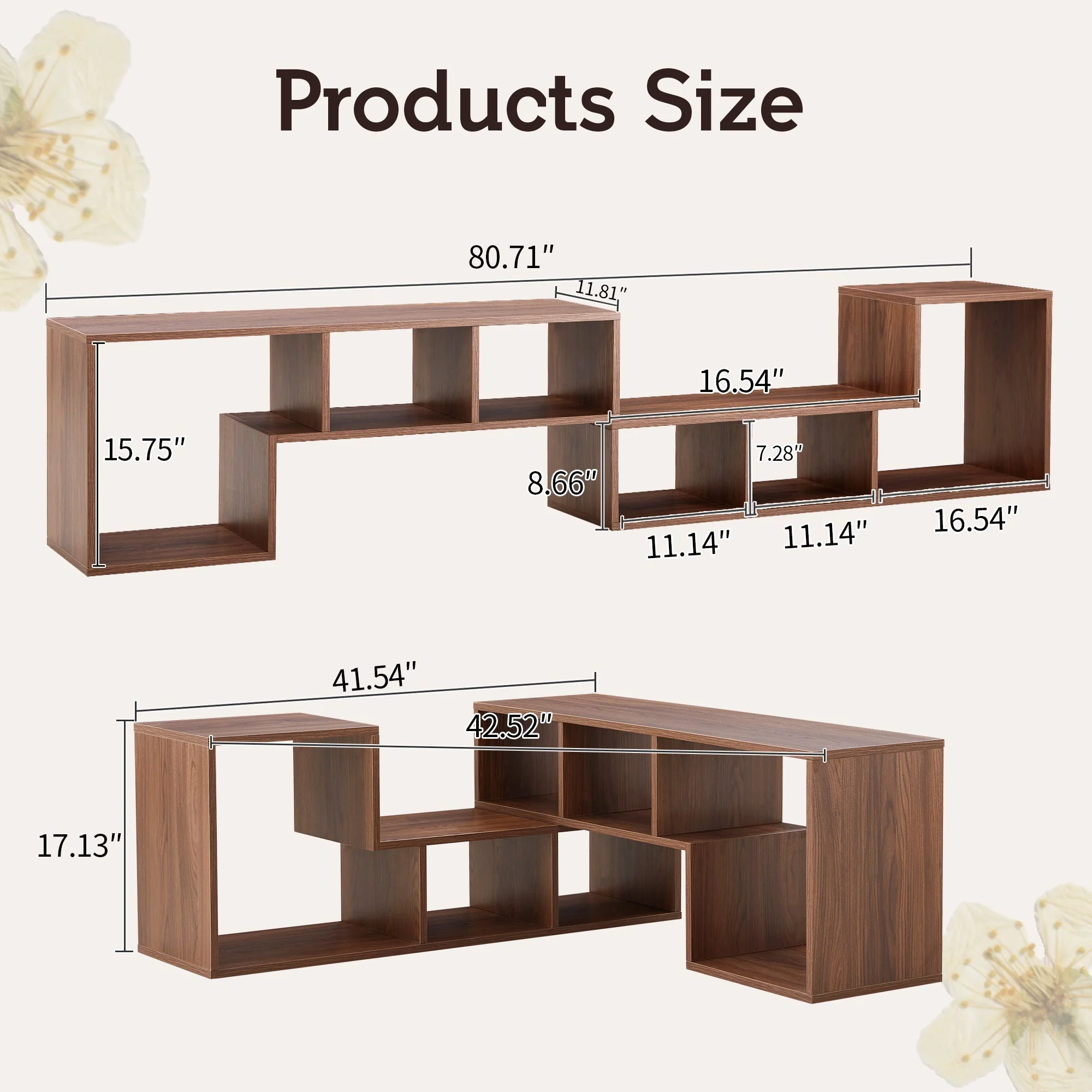 Minimalist Cube TV Stand With Adjustable Open Storage Shelves - Image 8