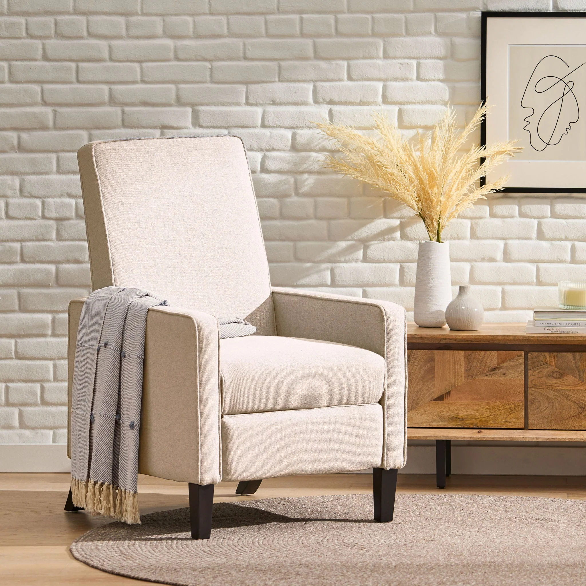 Minimalist Design Fabric Push Back Chair - Image 2