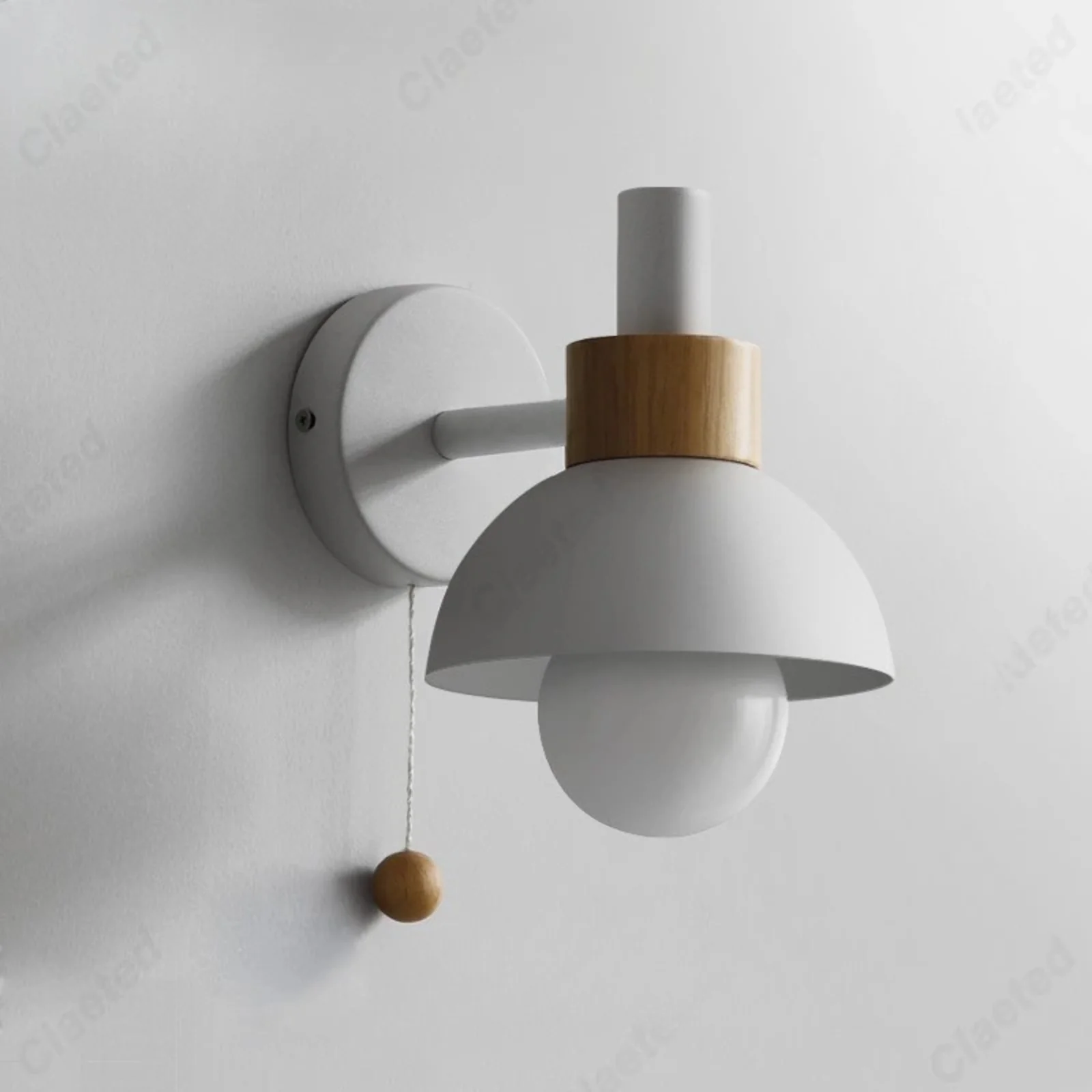 Minimalist LED Wall Lamp E27 Zipper Switch Bedside Light for Bedroom - Image 9