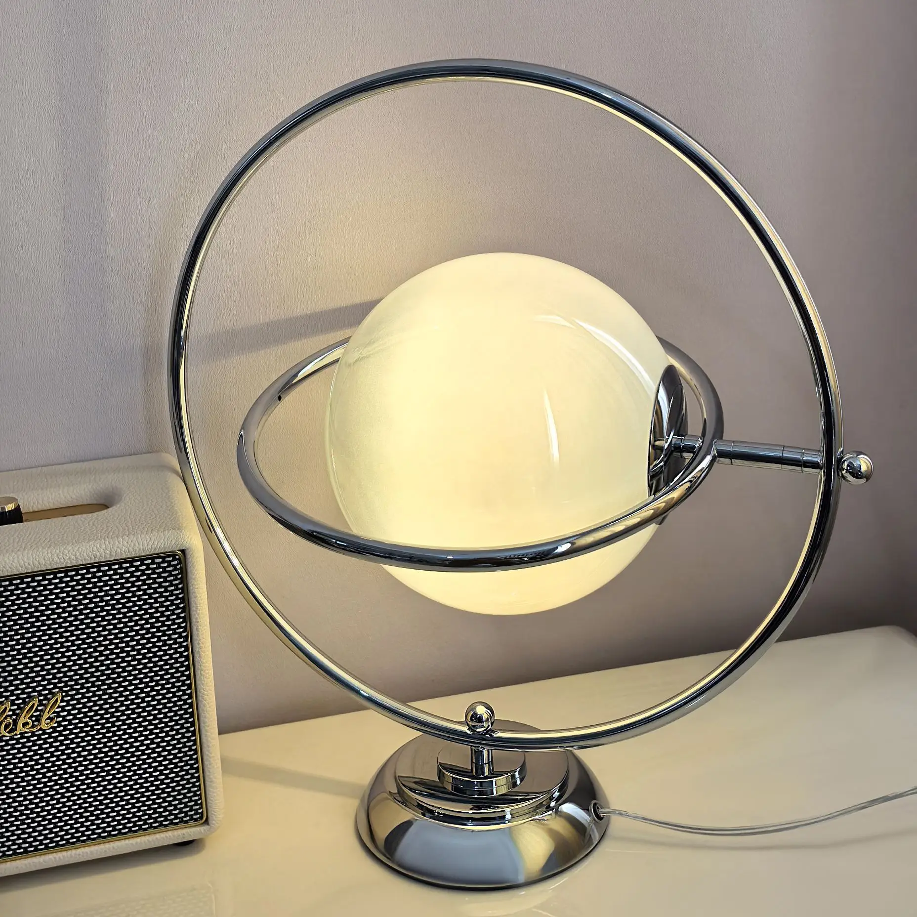 Minimalist Planet Desk Lamp Bauhaus Moon Glass Bedside Light Modern Home Decor - Image 2
