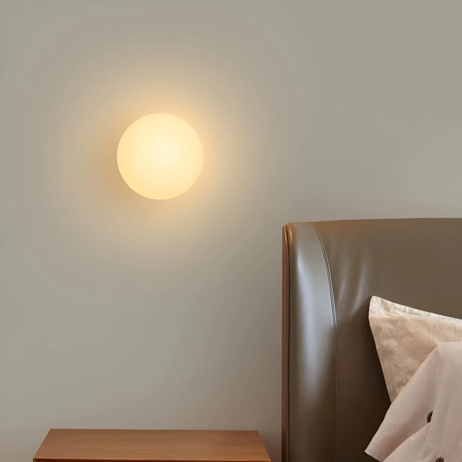 Minimalist Round Glass Wall Sconce LED 1-Light - Image 12