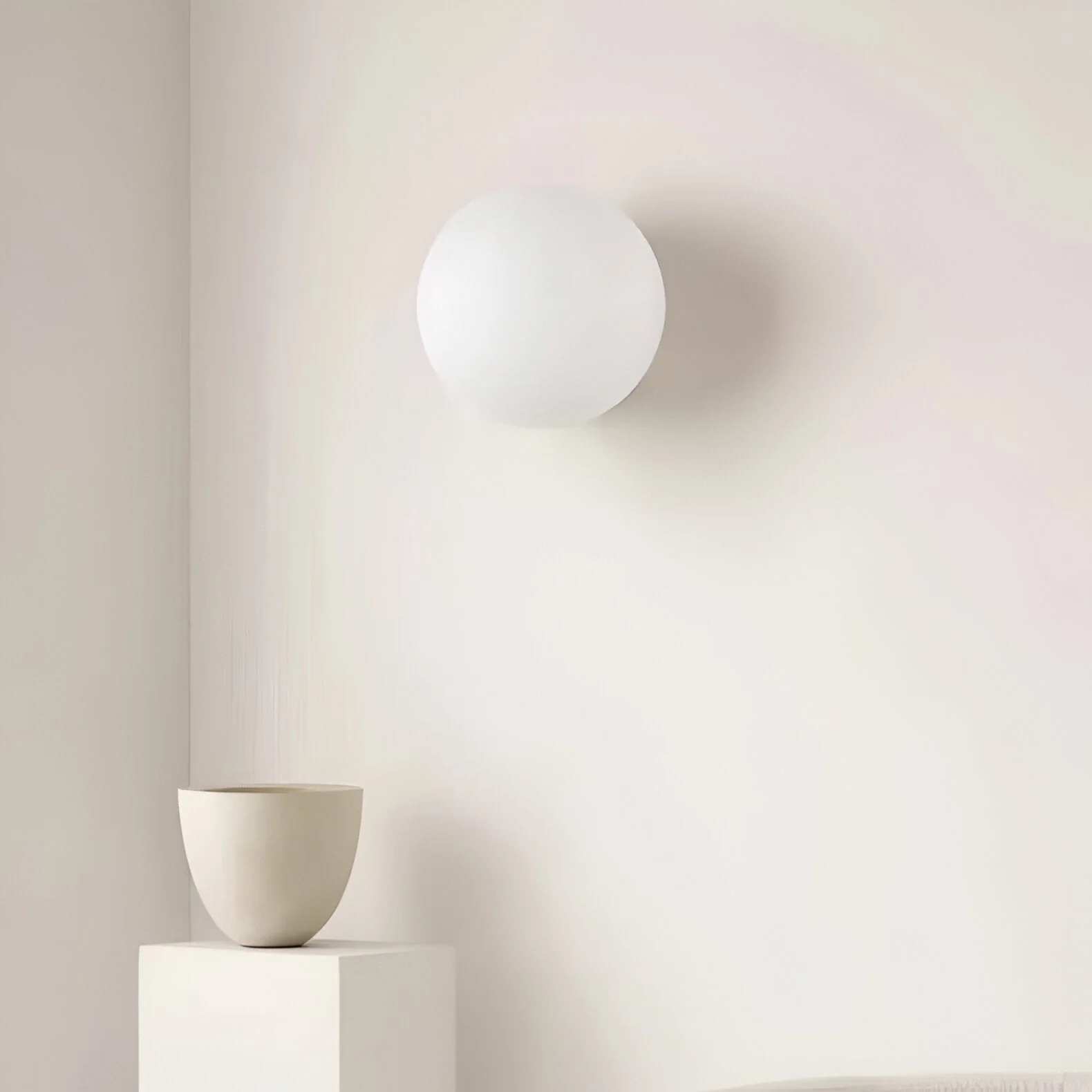 Minimalist Round Glass Wall Sconce LED 1-Light - Image 7