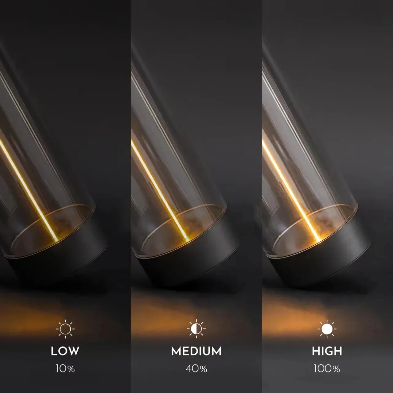 Minimalist Touch Bedside Table Lamp Cordless LED Nightstand Light Dimmable - Image 4