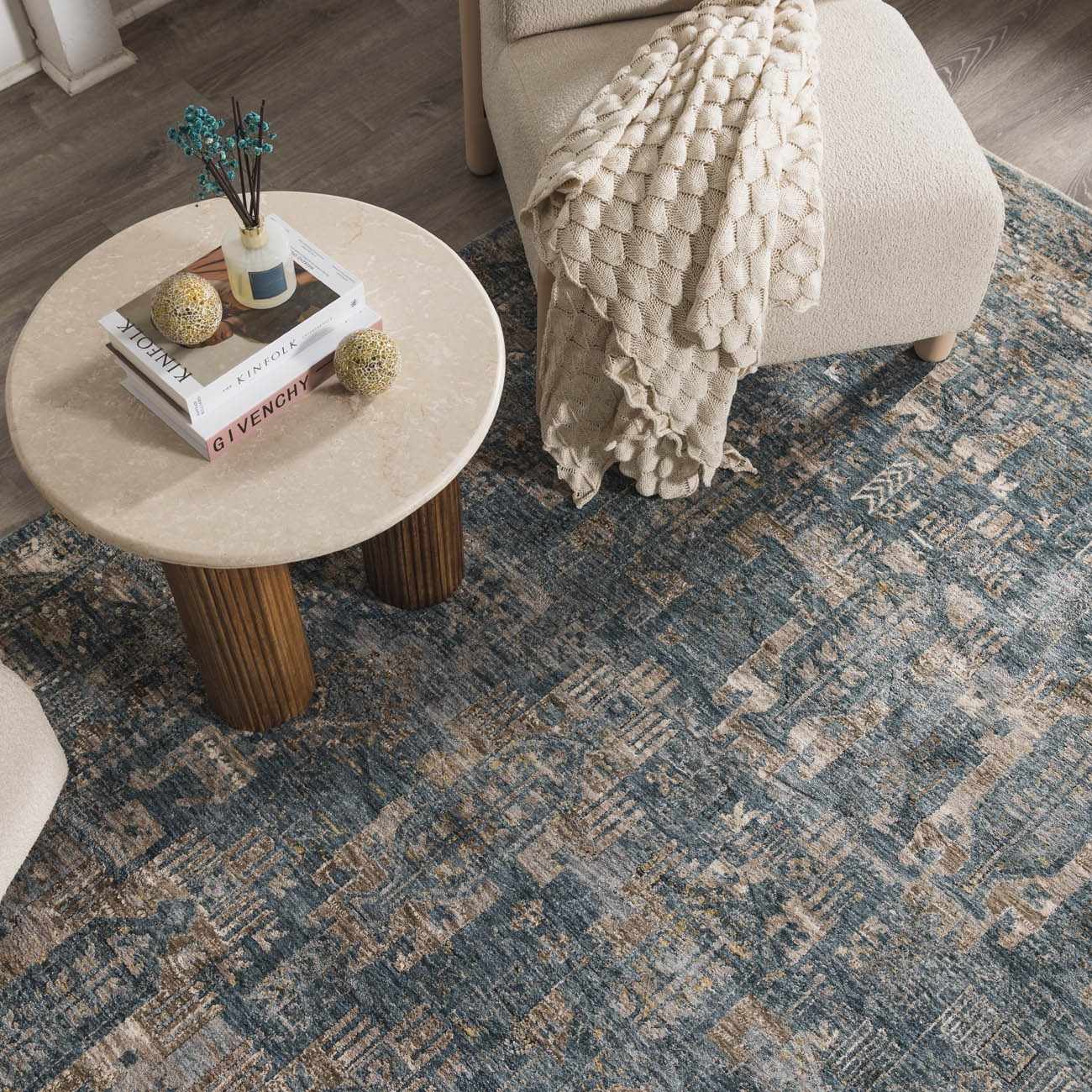 Mirabel Denim Blue Traditional Rug - Image 4