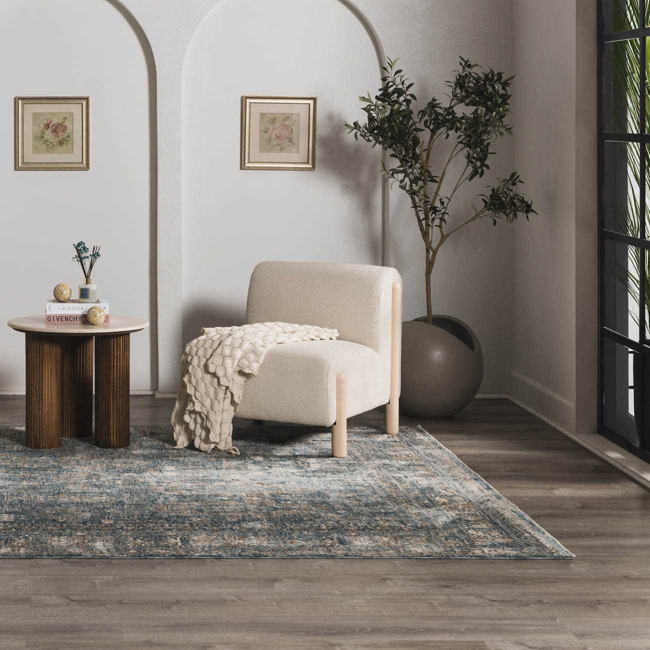 Mirabel Denim Blue Traditional Rug - Image 8