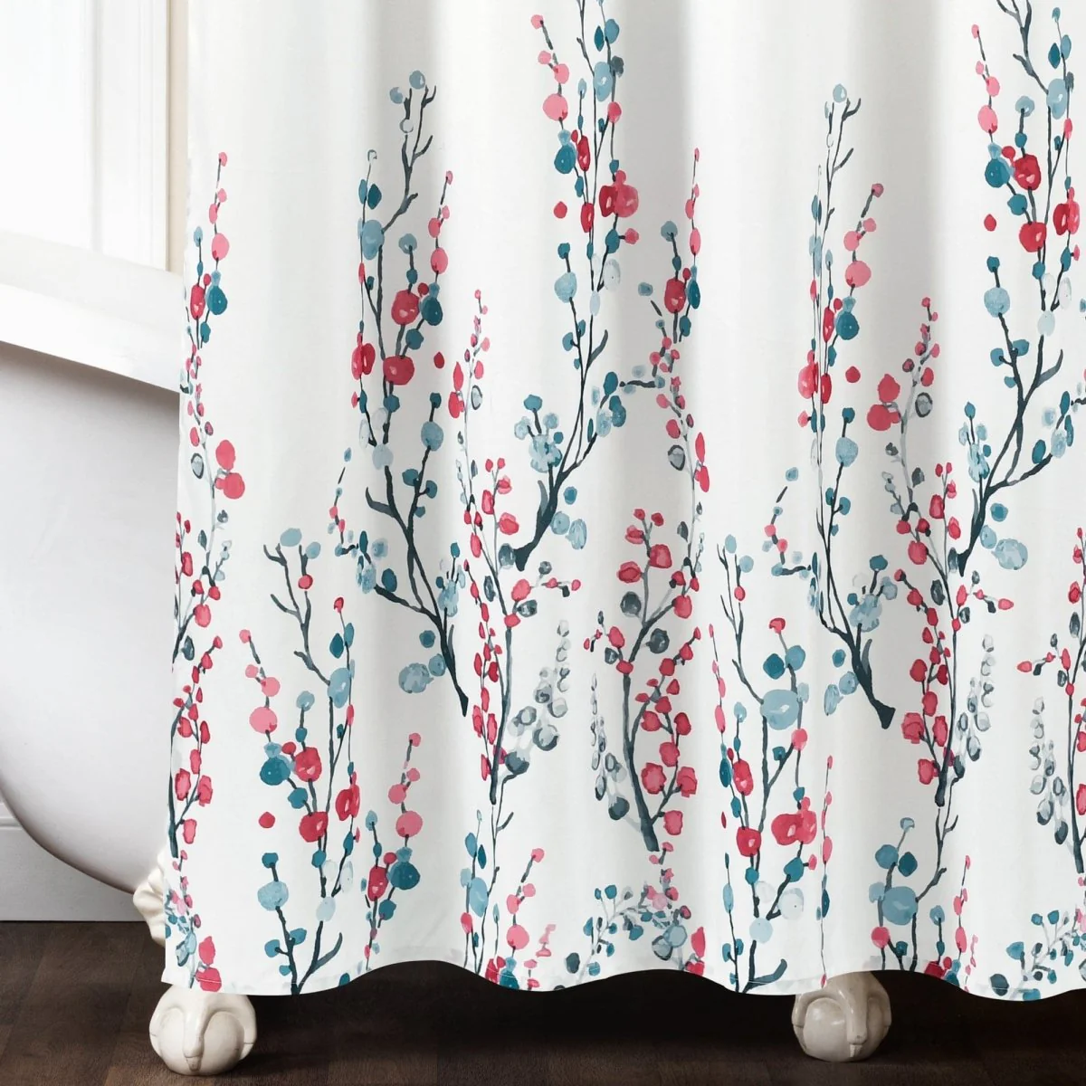 Mirabelle Watercolor Floral Shower Curtain - Image 5