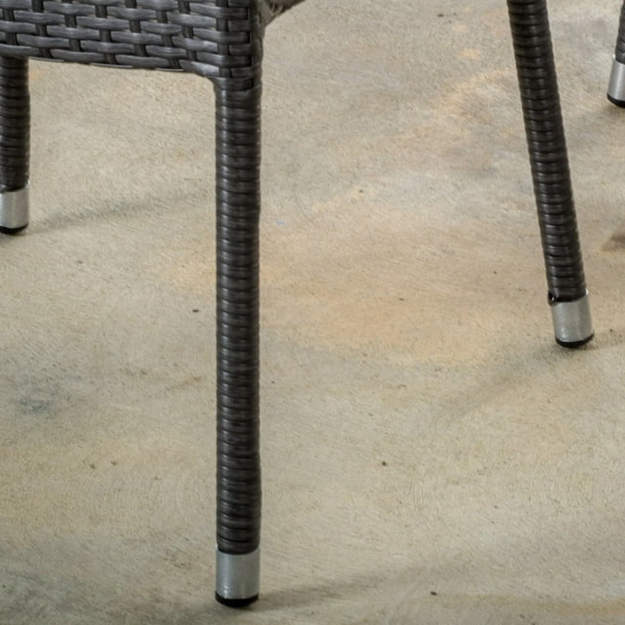 Mirage Grey PE Wicker Stacking Armchair, 4 Pieces - Image 4