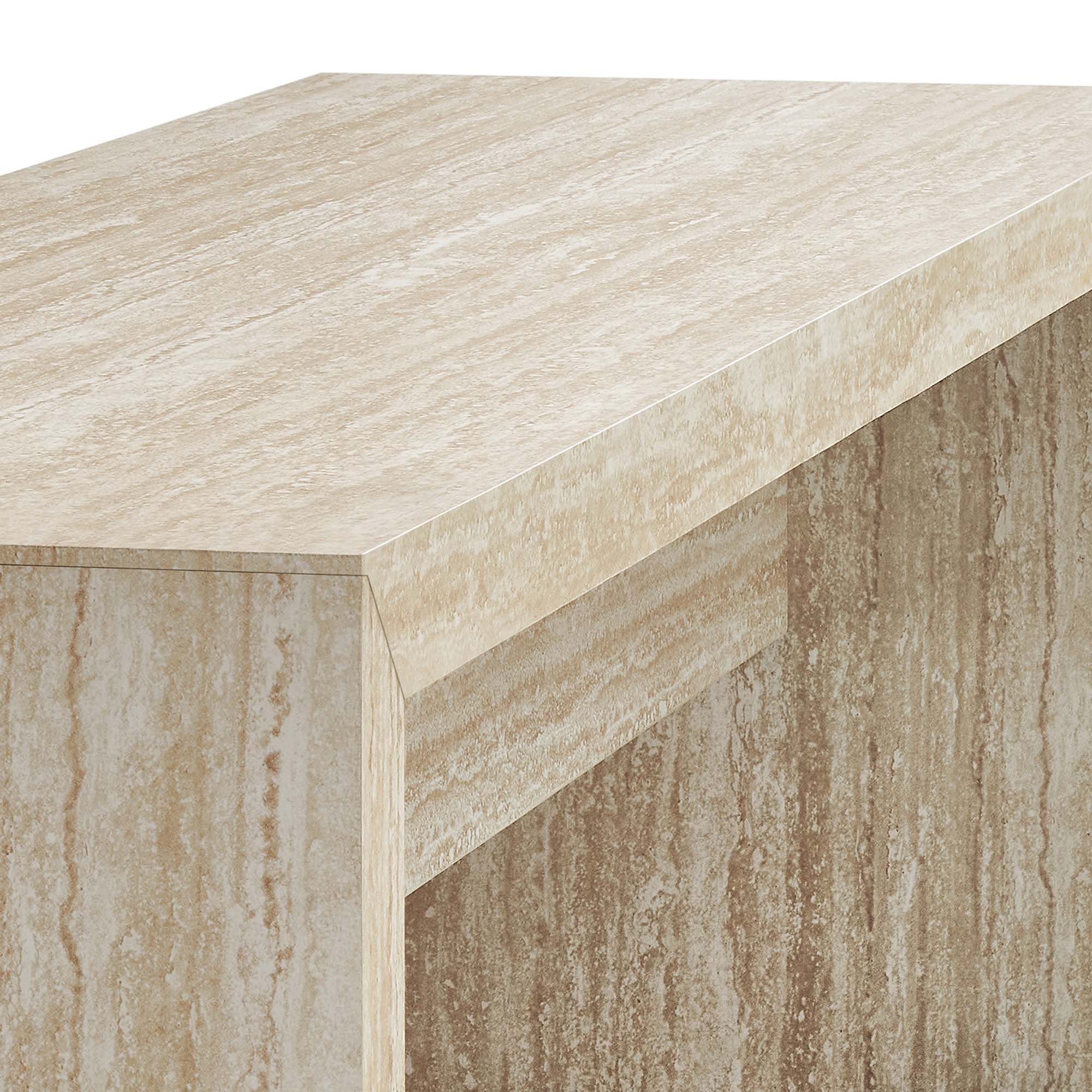 Mirella 62" Faux Travertine Long Bench by Modway - Image 7