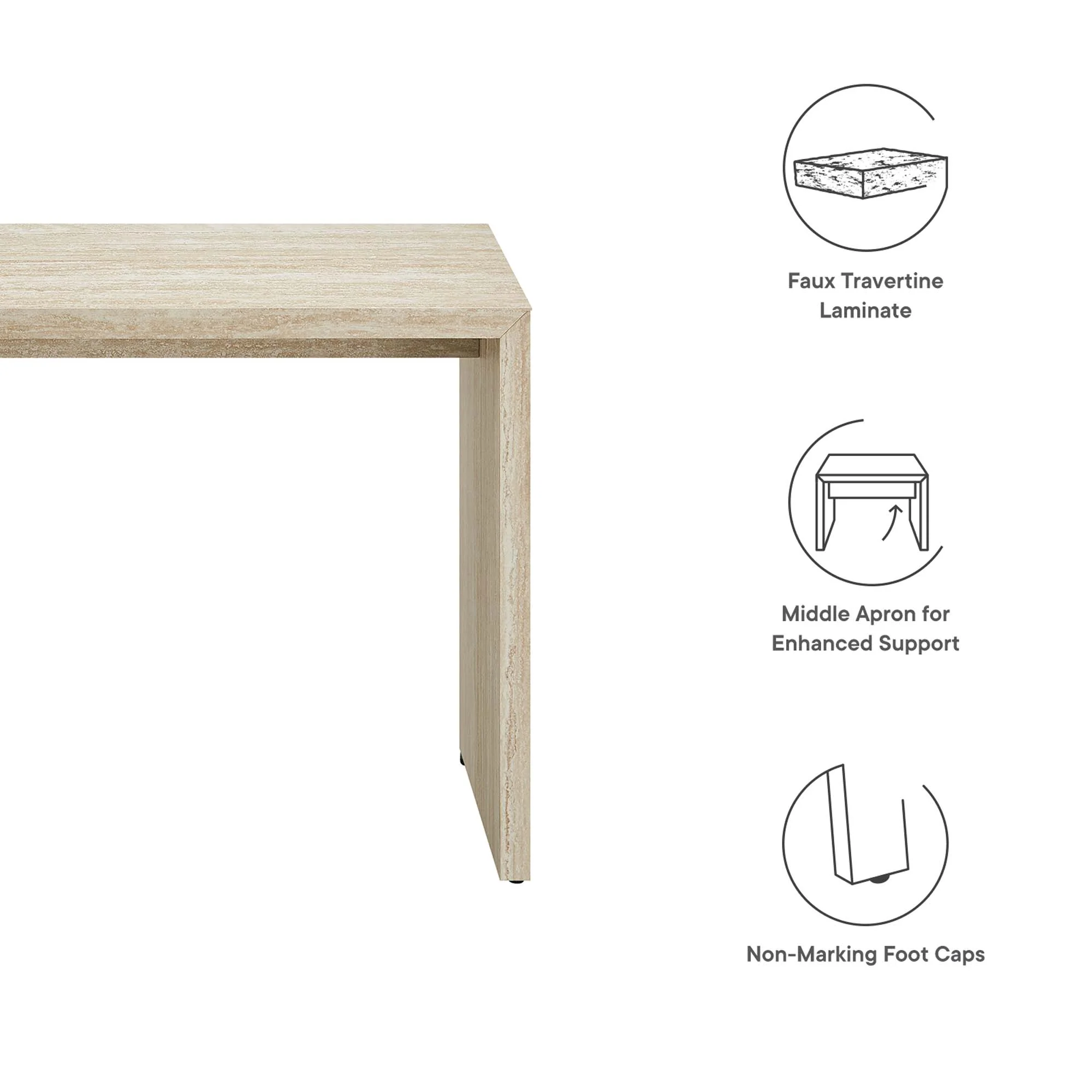 Mirella Faux Travertine Console Table by Modway - Image 3