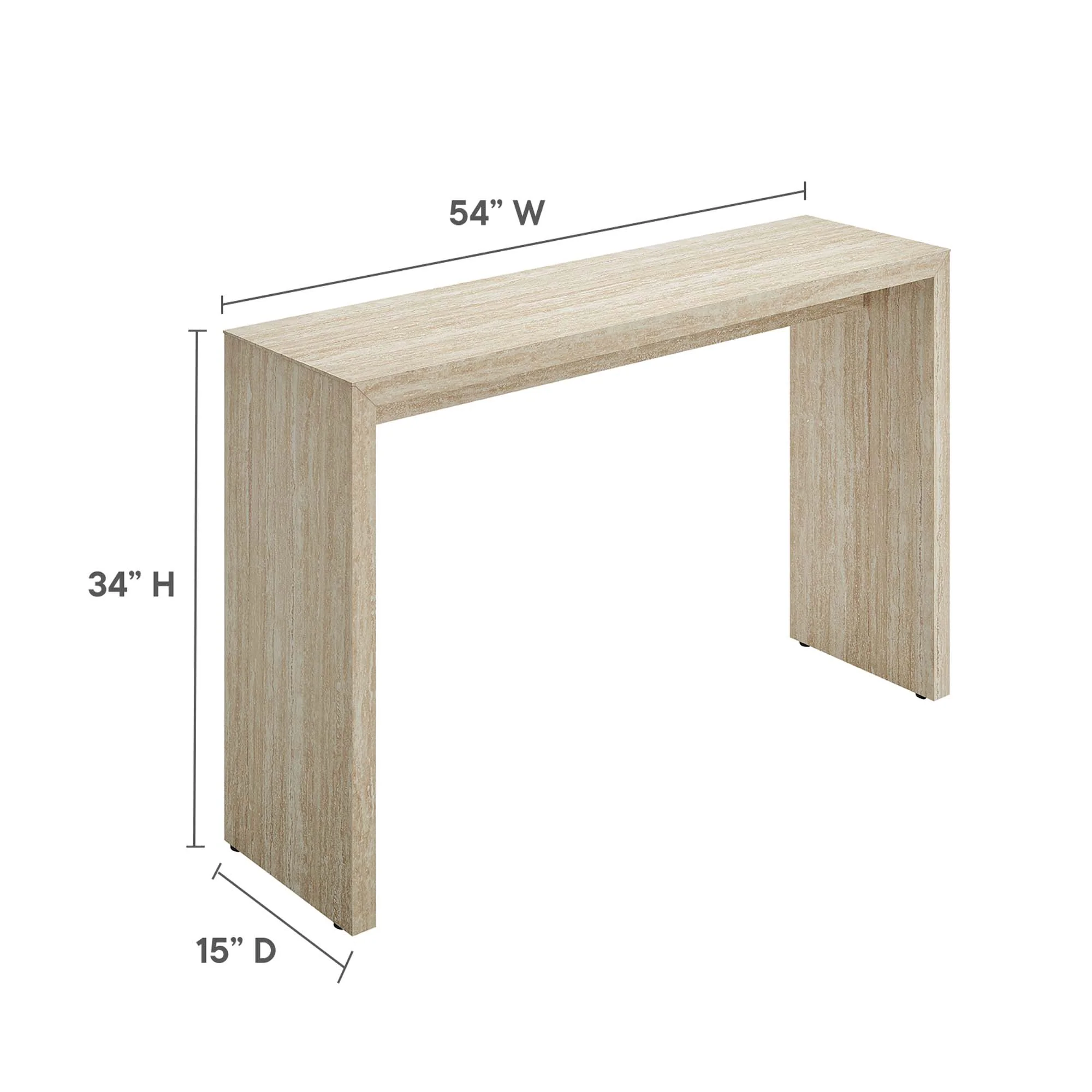 Mirella Faux Travertine Console Table by Modway - Image 4
