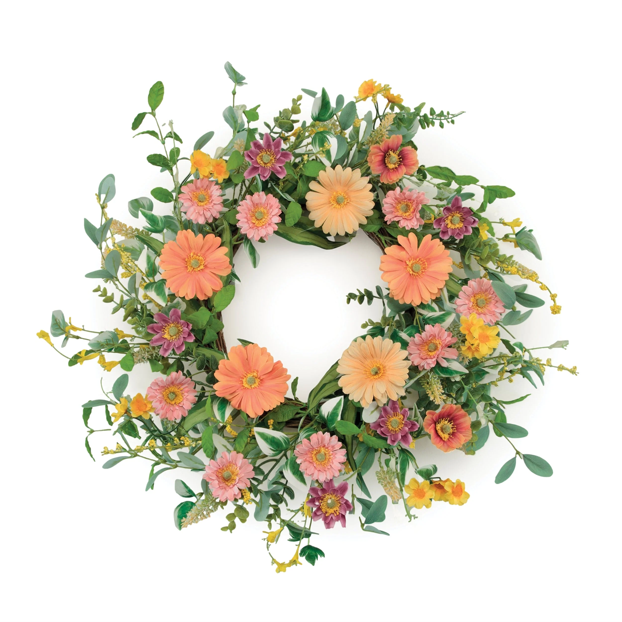 Mixed Gerbera Daisy Wreath 24"D - Image 2