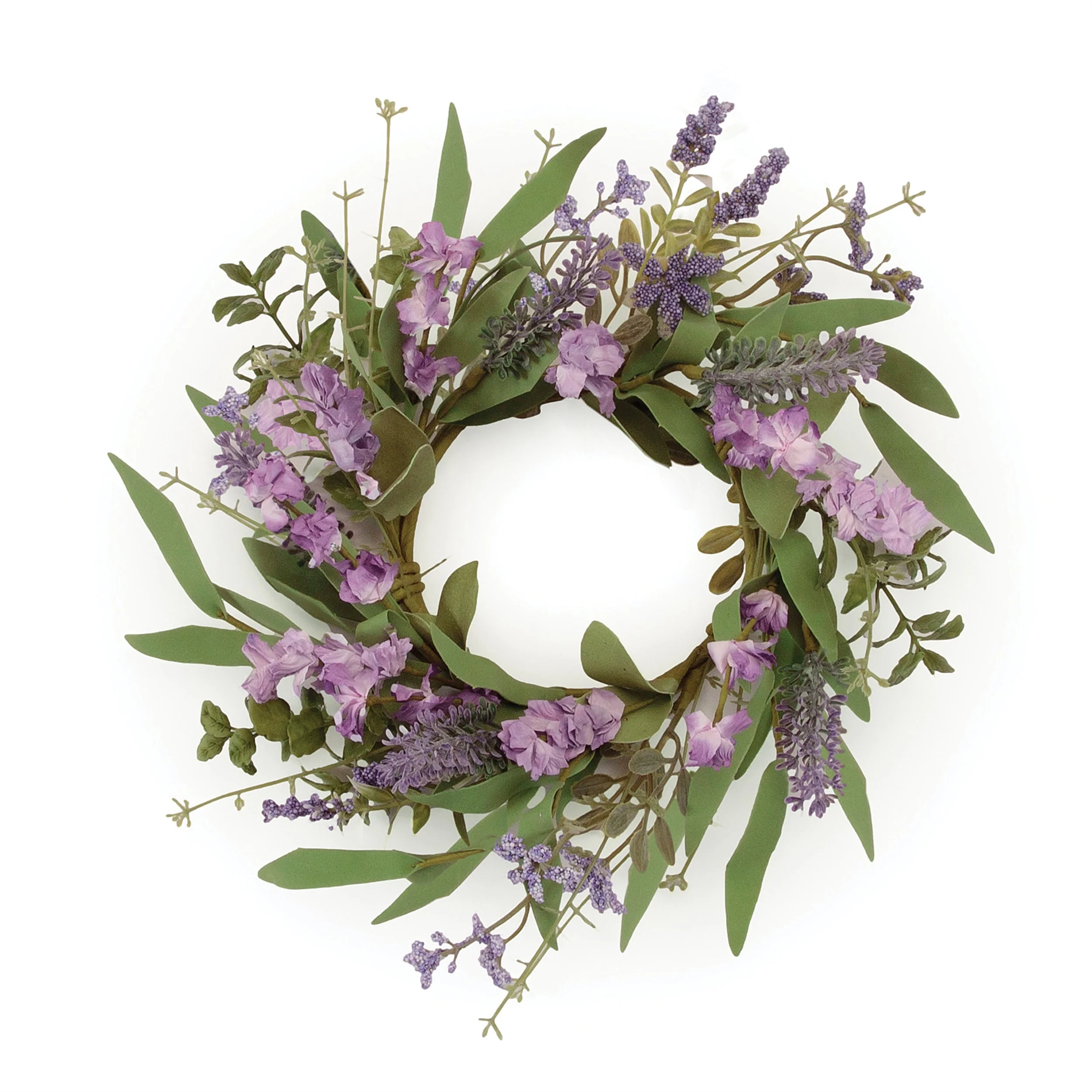 Mixed Lavender Floral and Foliage Candle Ring (Set of 2) - Image 2