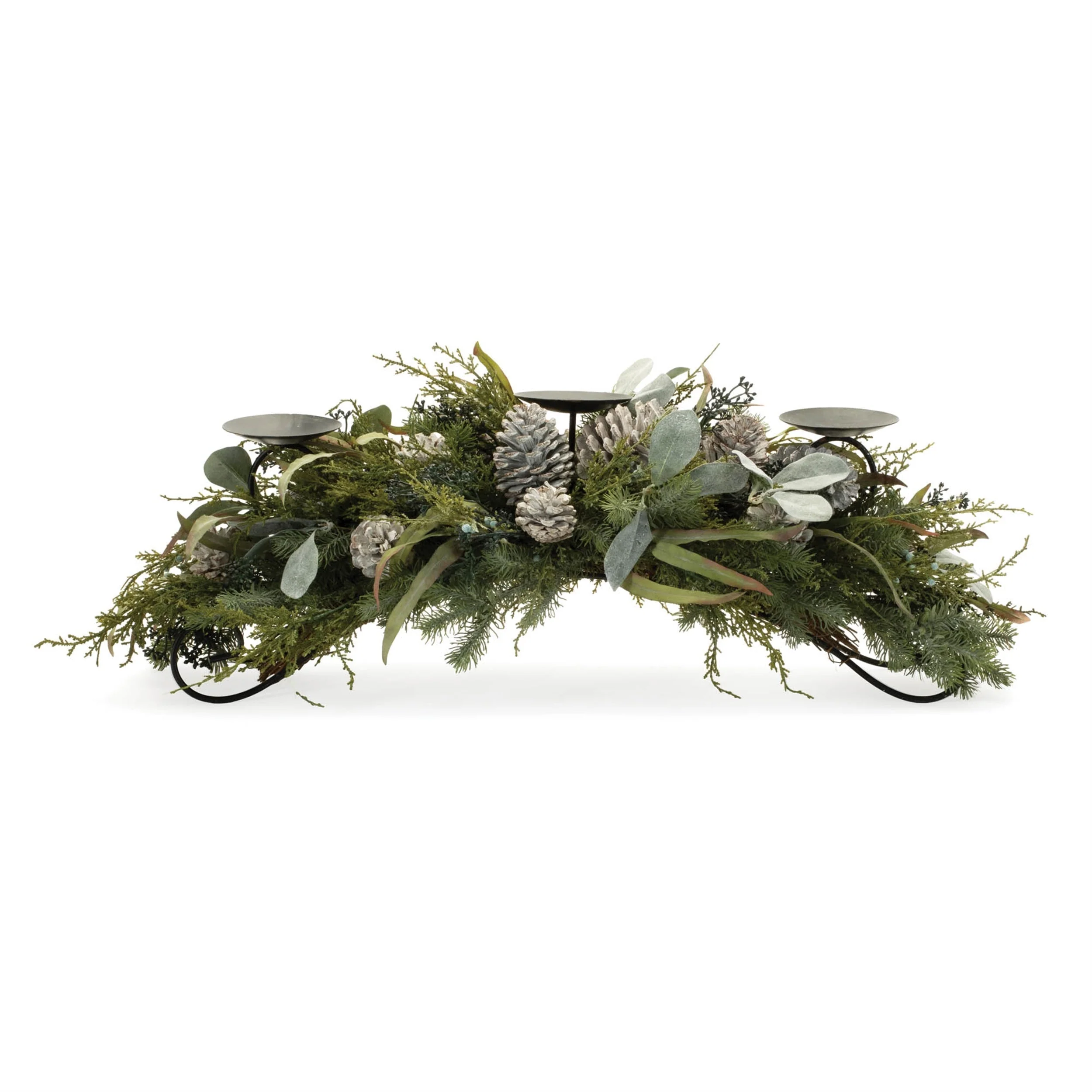Mixed Pine Candle Holder Centerpiece 32"L - Image 2