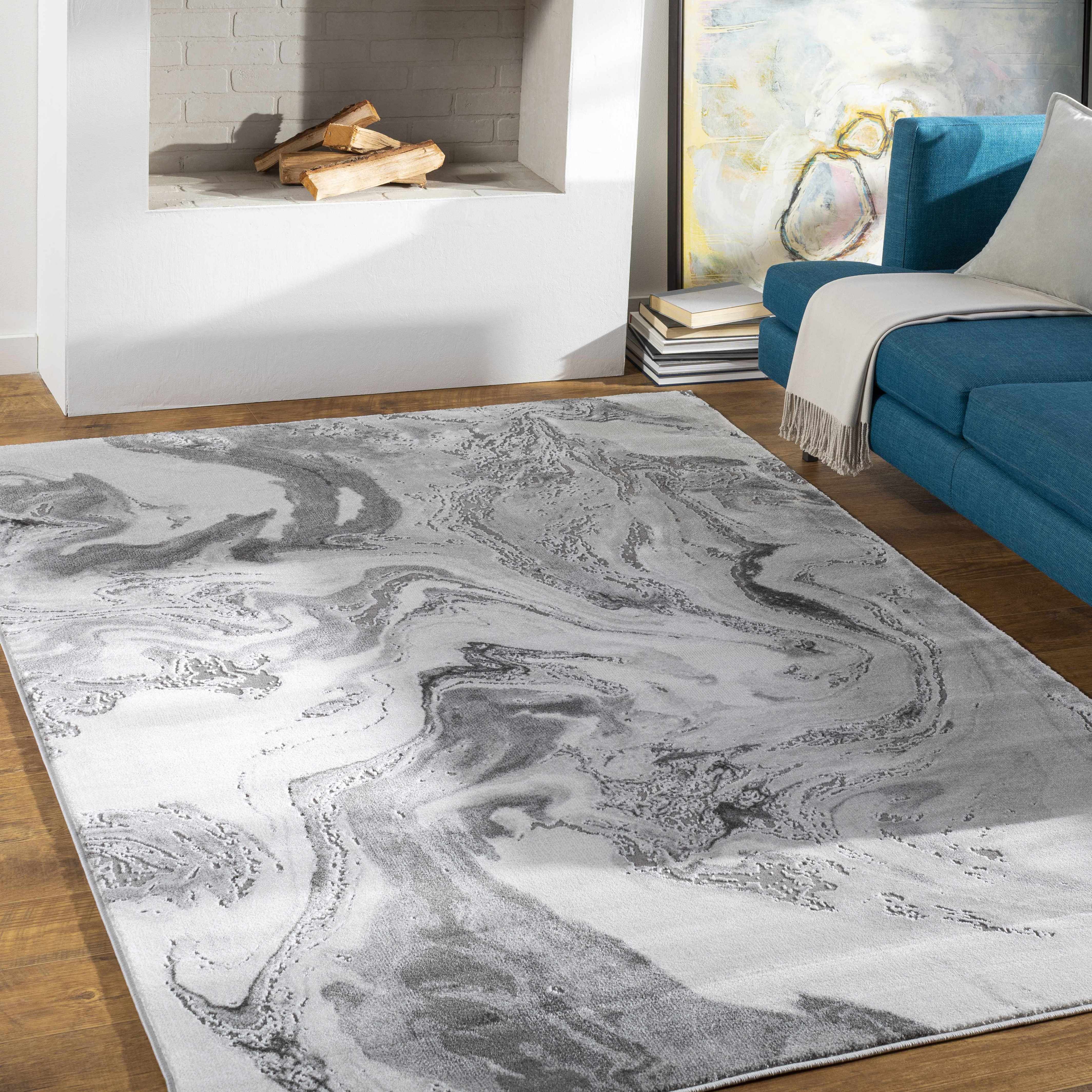 Moana Charcoal Marble Rug - Image 2