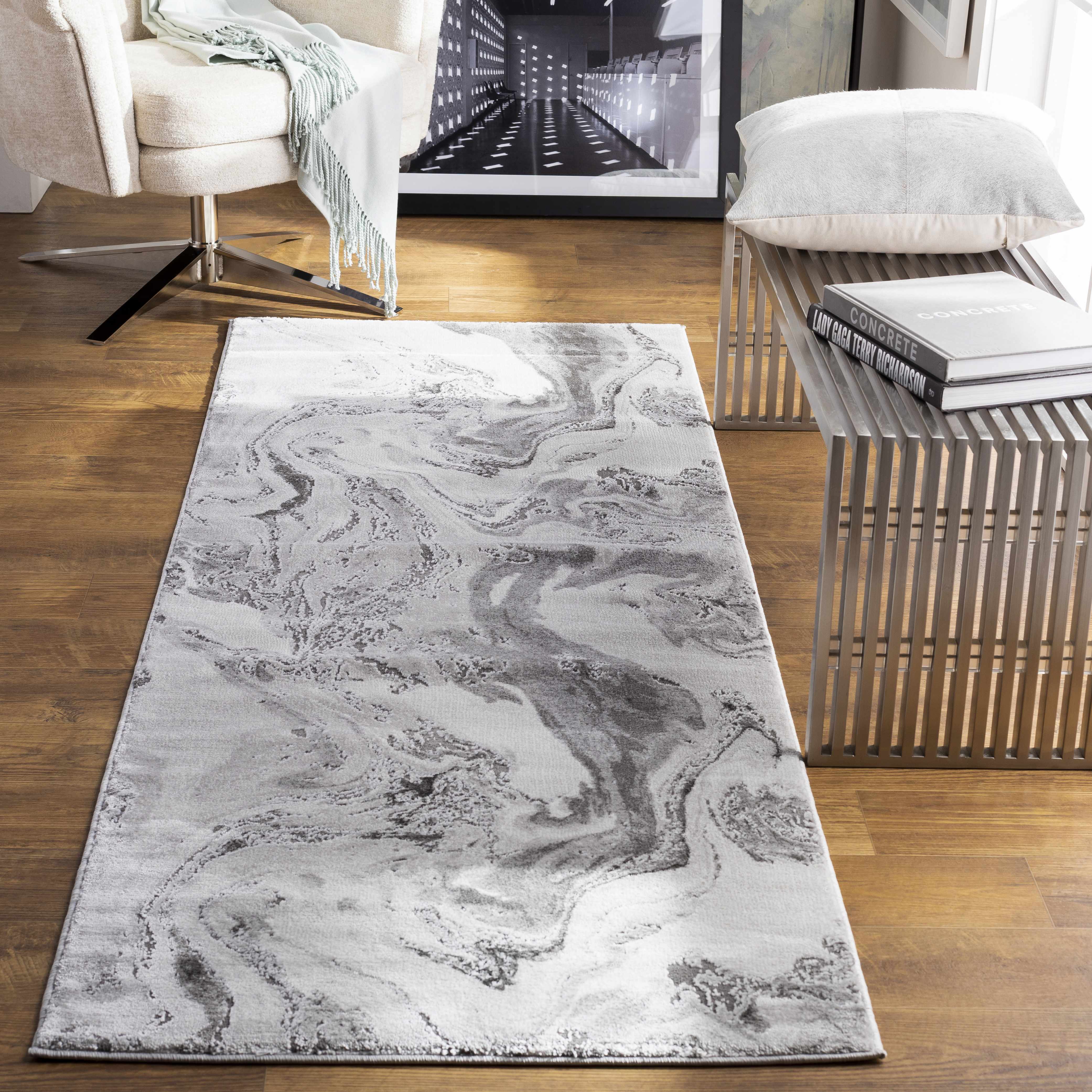 Moana Charcoal Marble Rug - Image 3