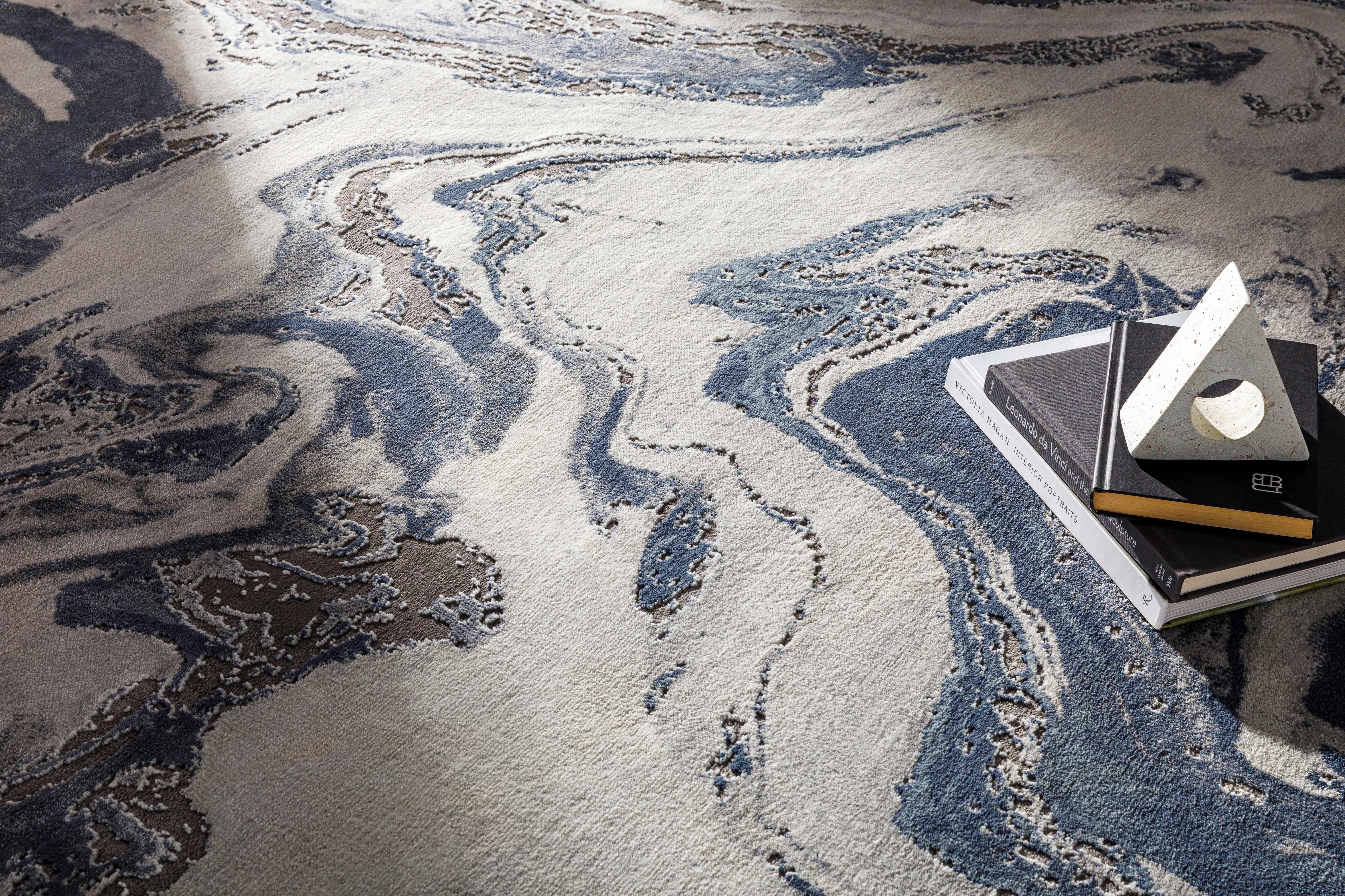 Moana Denim Blue Marble Area Rug - Image 13