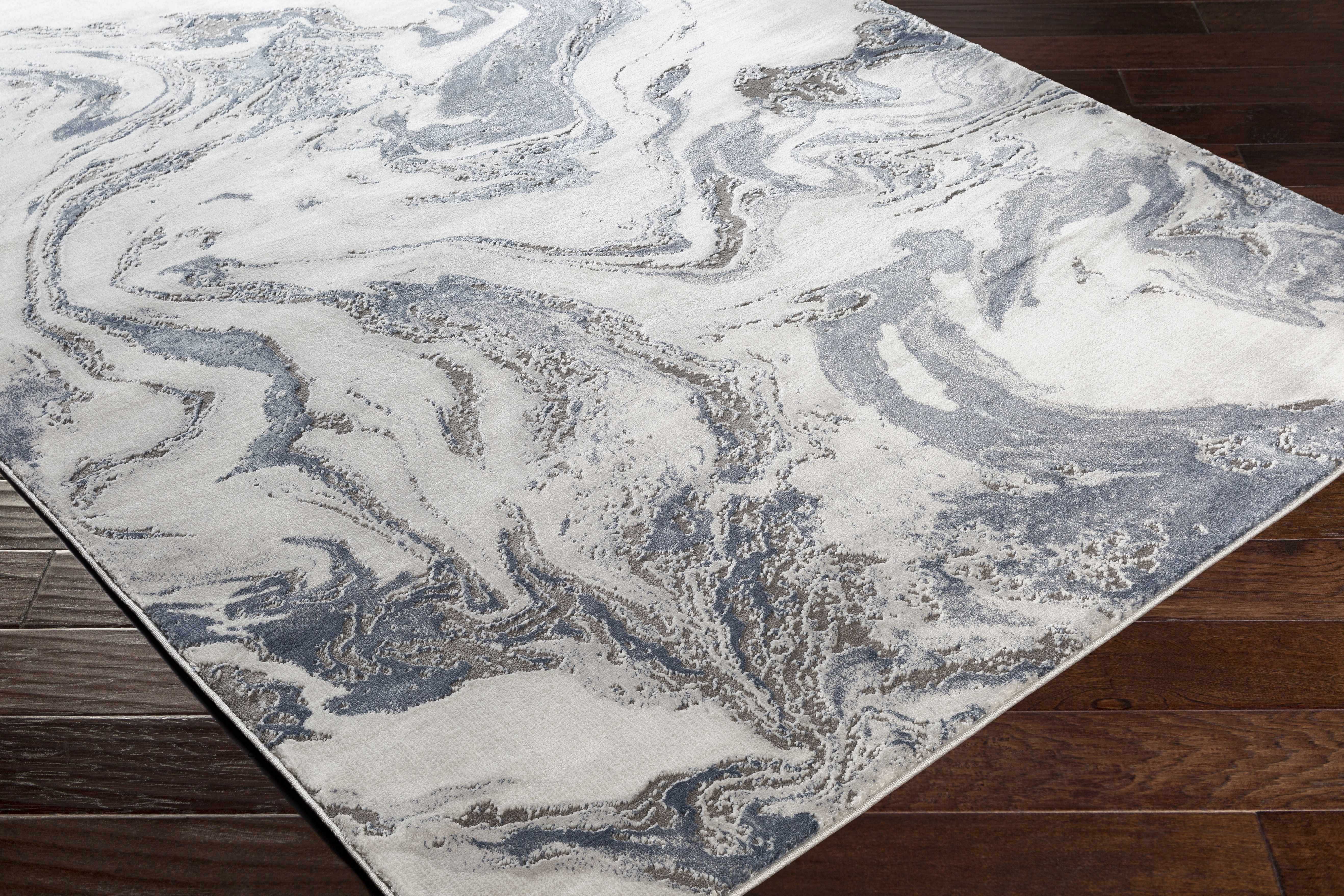 Moana Denim Blue Marble Area Rug - Image 8