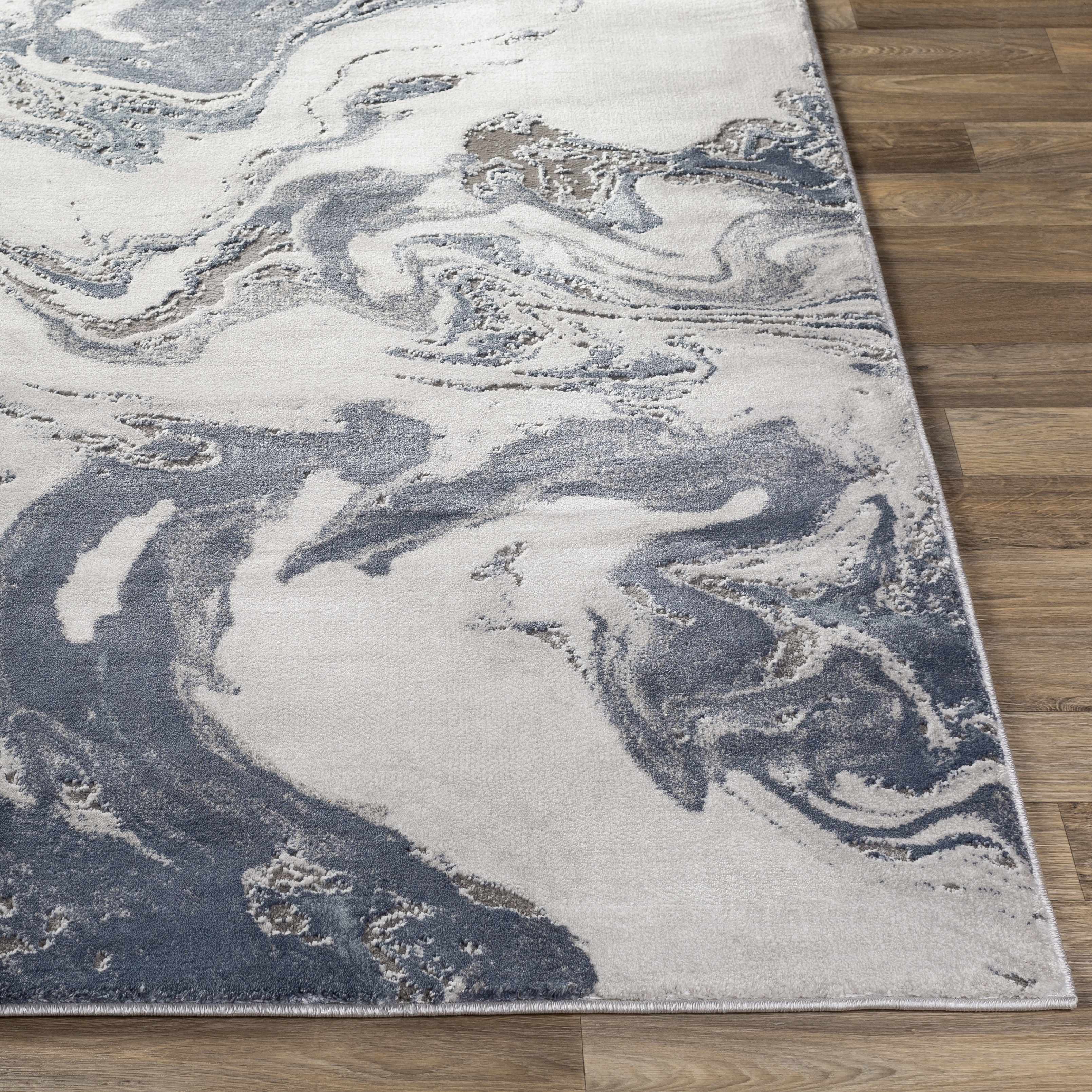 Moana Denim Blue Marble Area Rug - Image 9