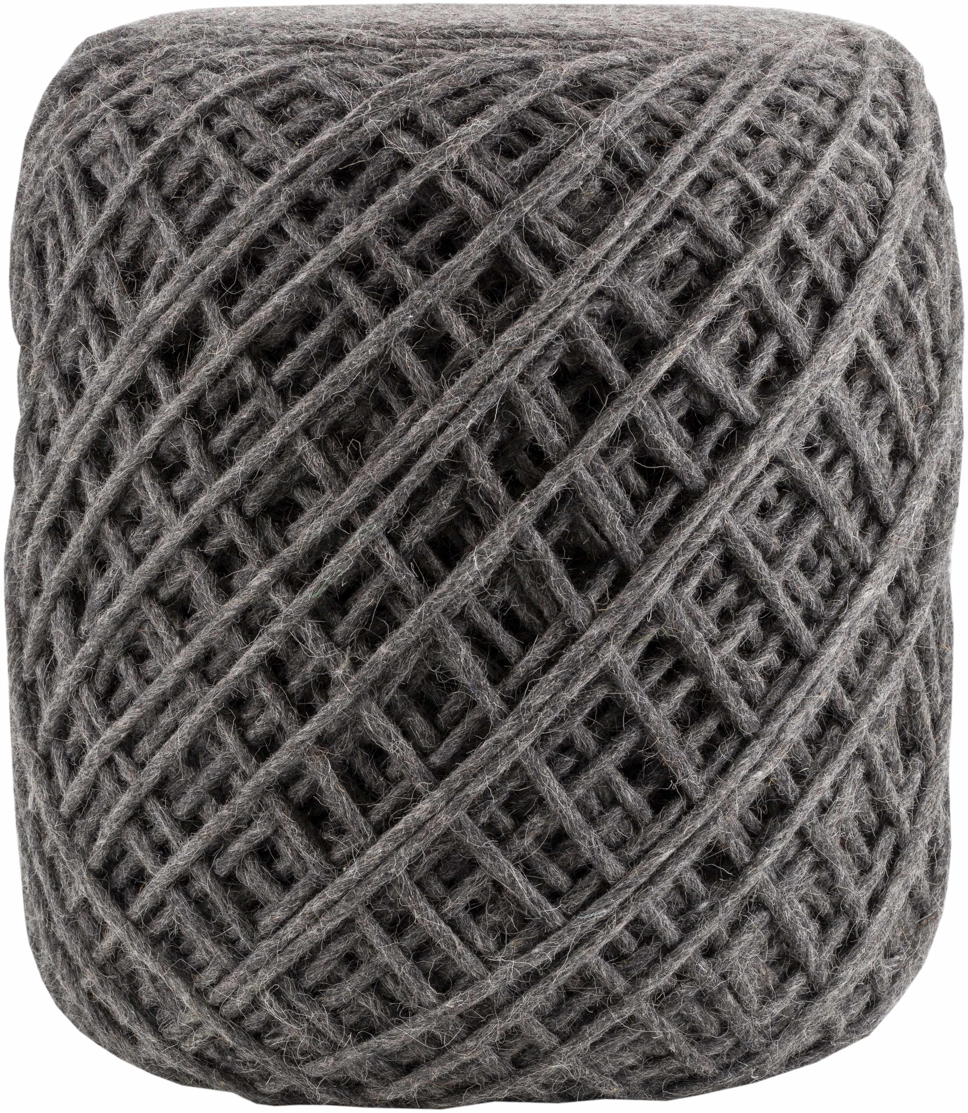 Moapa Charcoal Wool Pouf - Image 7
