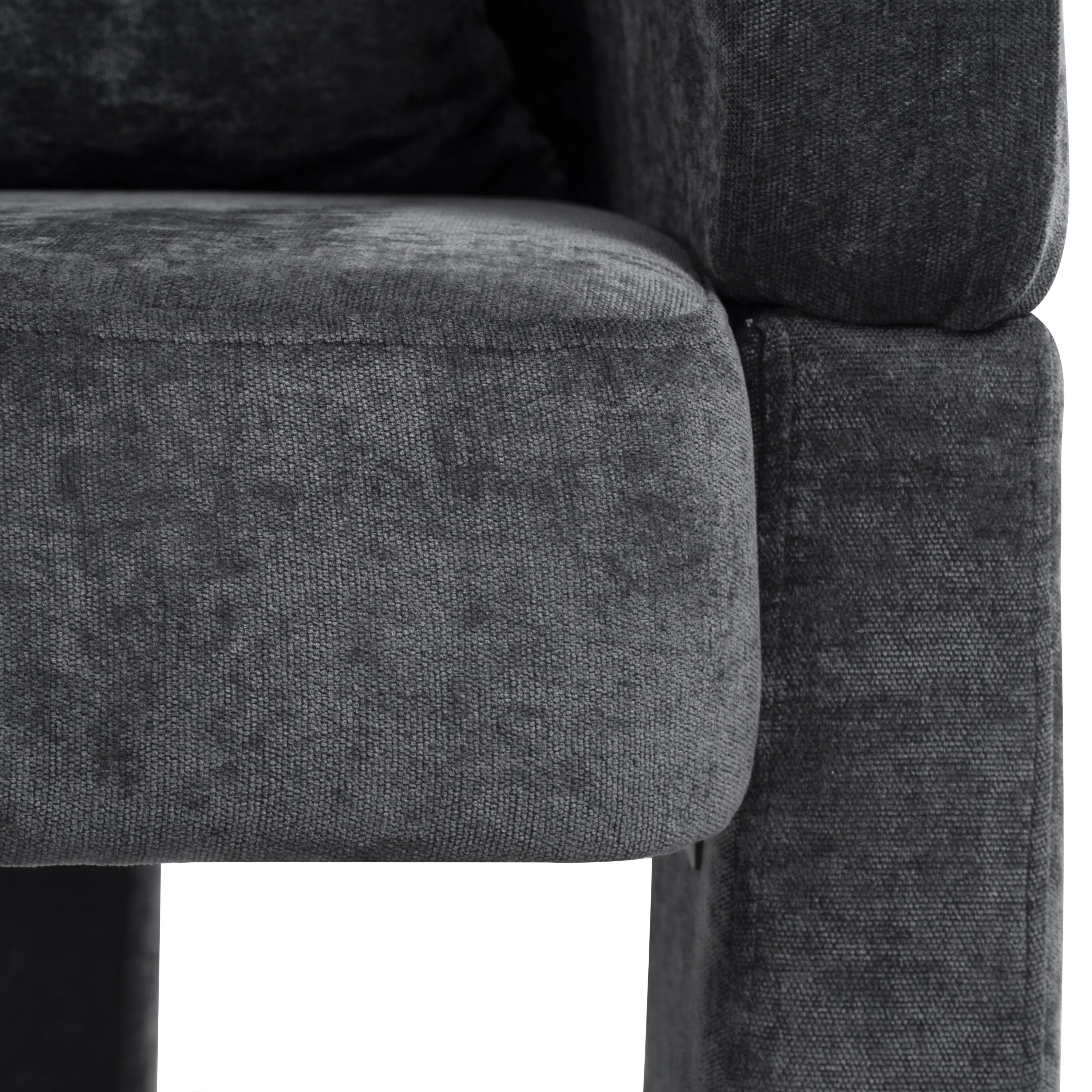 Modern 3-Leg Chenille Accent Chair with Ergonomic Arms & Removable Pillow - Image 8