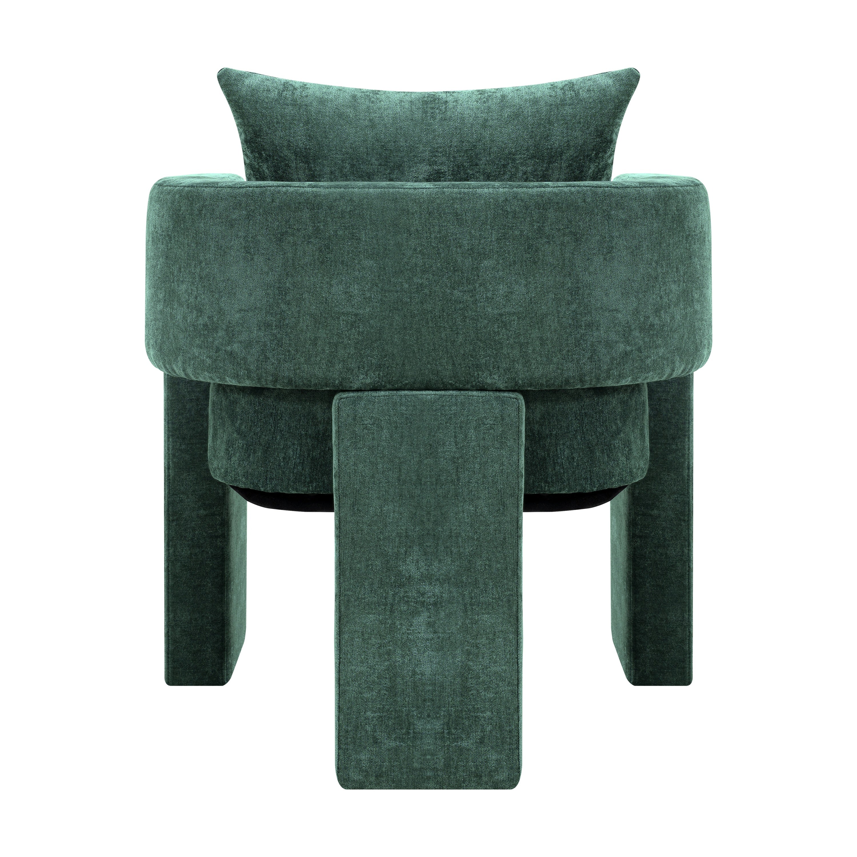 Modern 3-Leg Chenille Accent Chair with Ergonomic Arms & Removable Pillow - Image 6