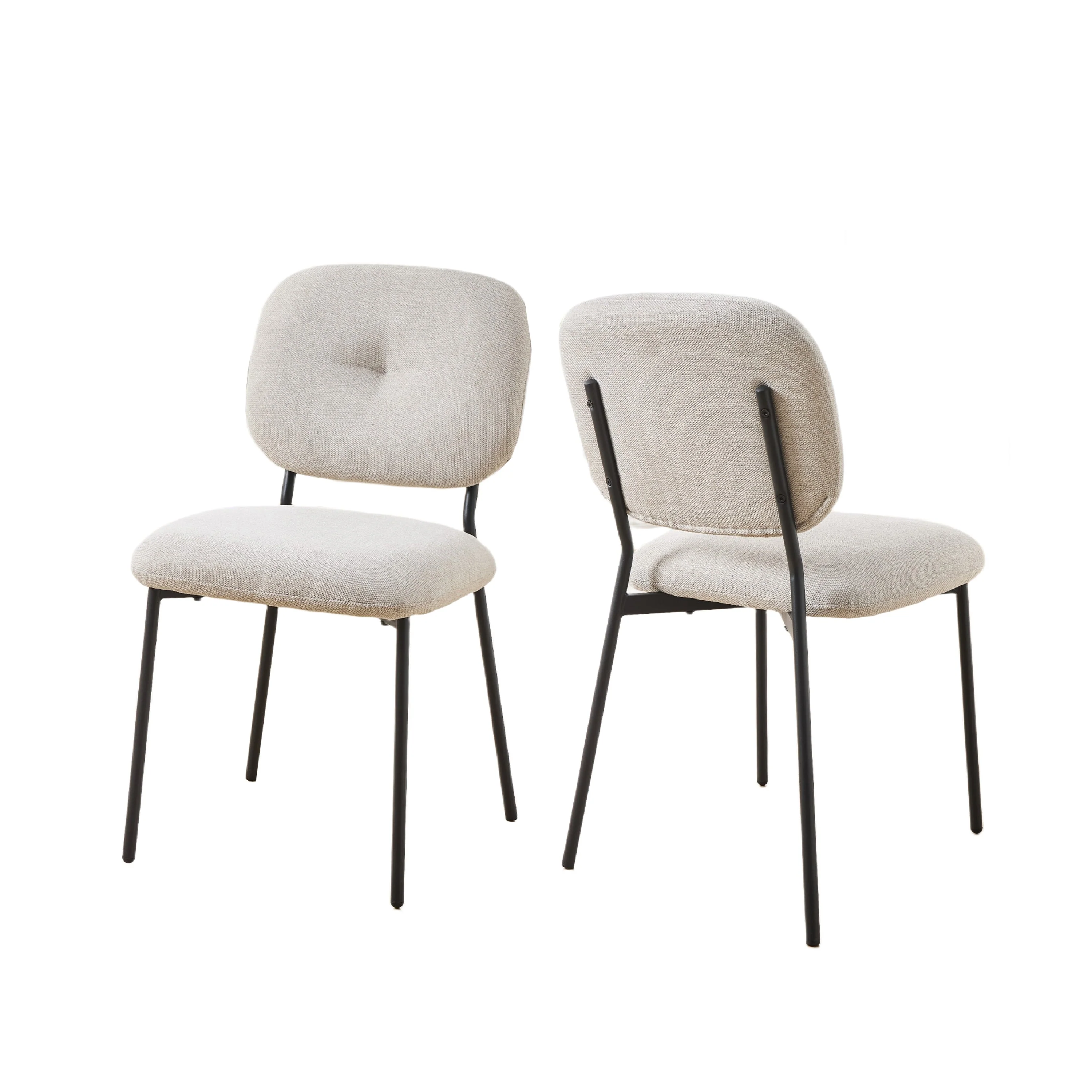Modern 4-Person Dining Set with Bamboo & MDF Table and Fabric Chairs - Image 9