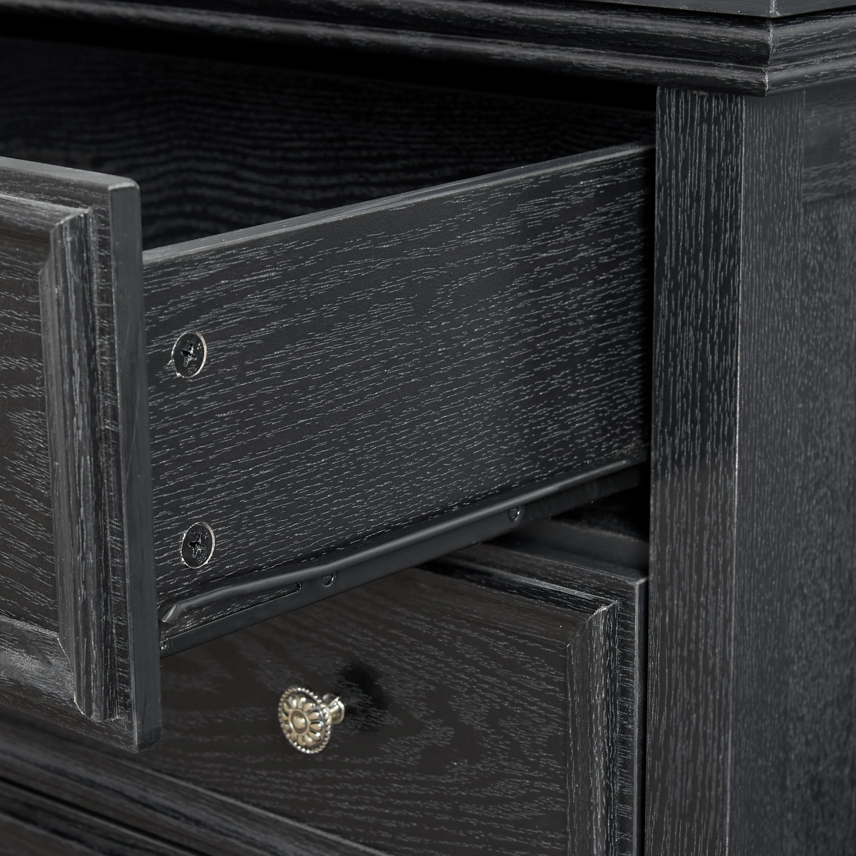 Modern 5-Drawer Black Dresser for Living Room Storage - Image 10