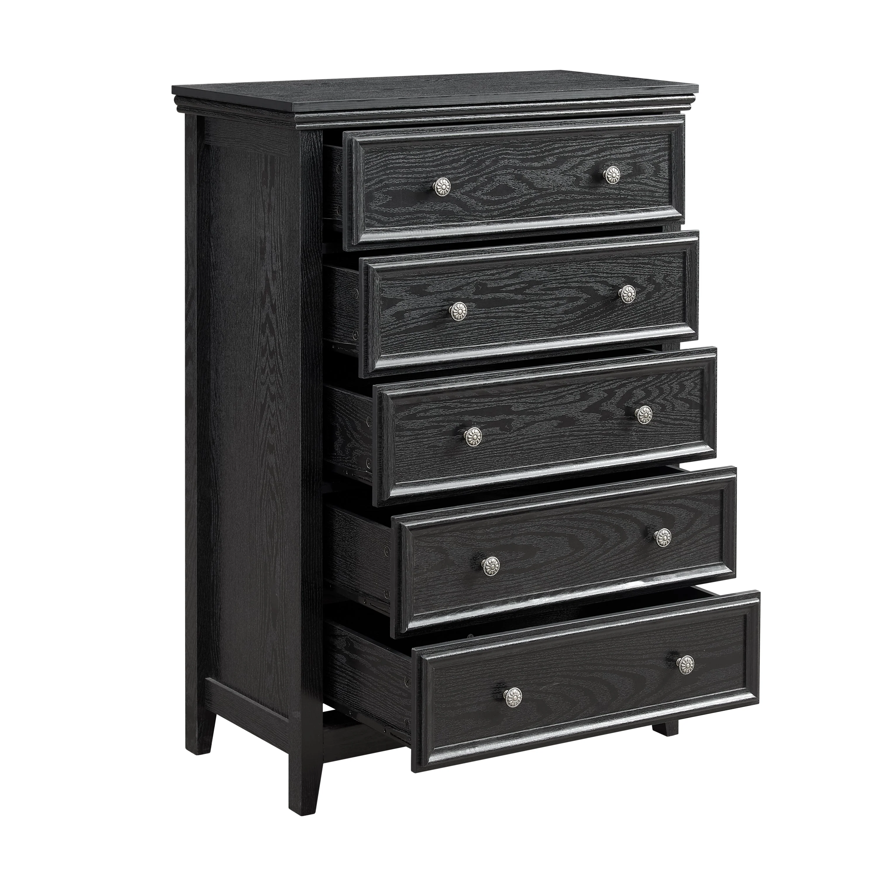 Modern 5-Drawer Black Dresser for Living Room Storage - Image 16