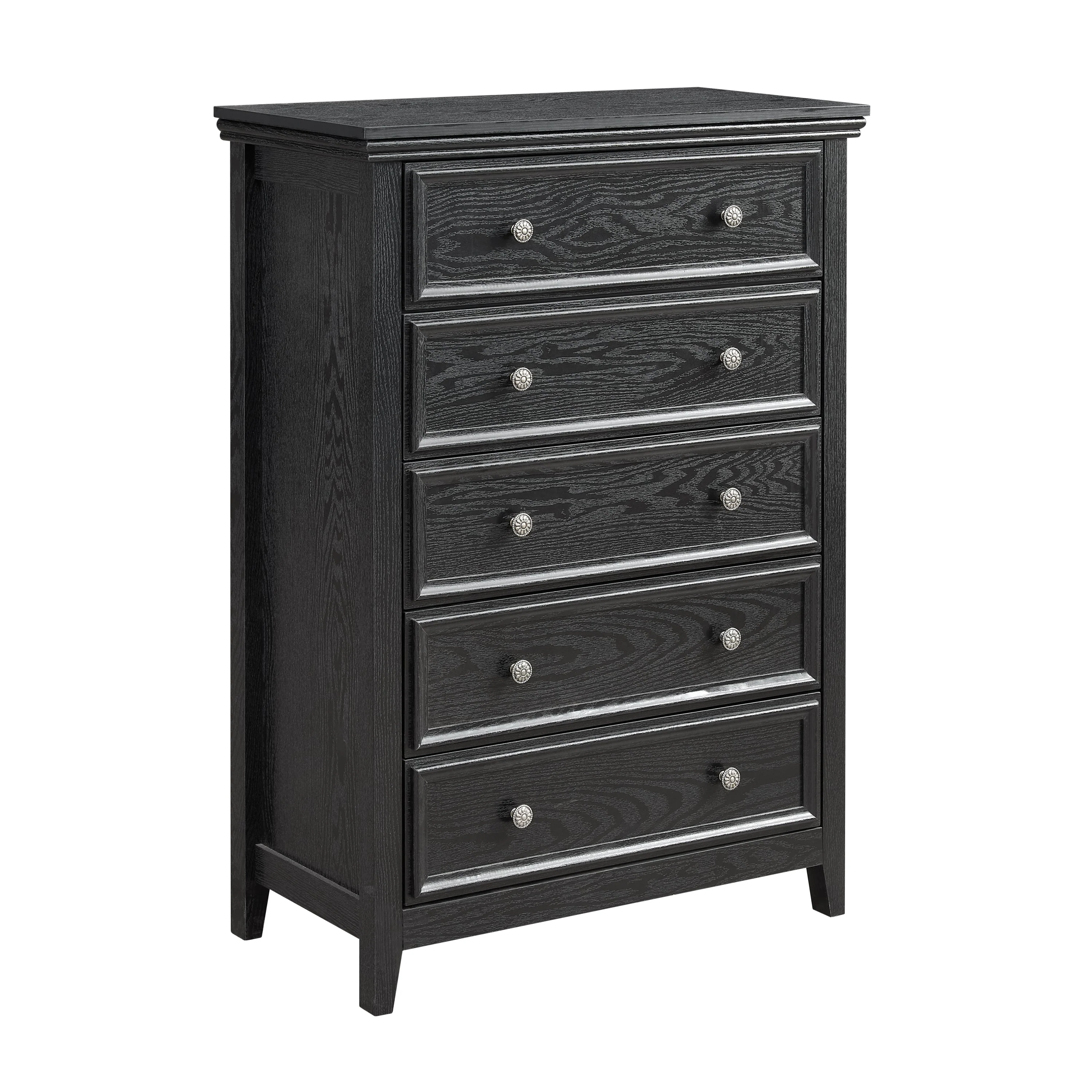 Modern 5-Drawer Black Dresser for Living Room Storage - Image 17