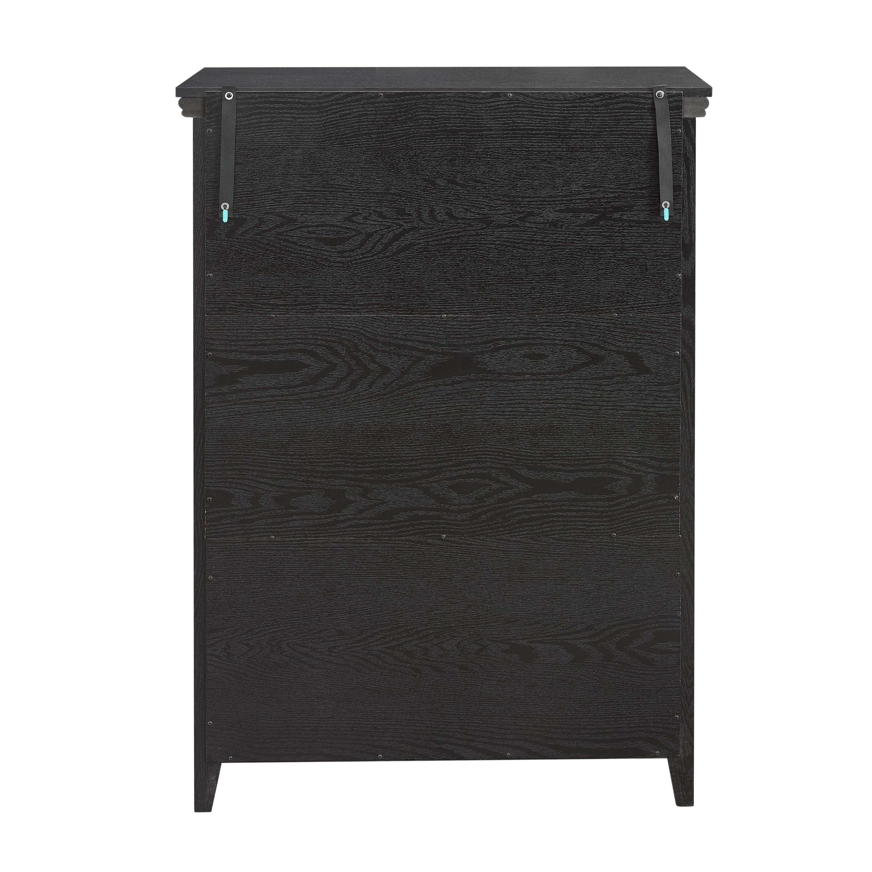 Modern 5-Drawer Black Dresser for Living Room Storage - Image 18