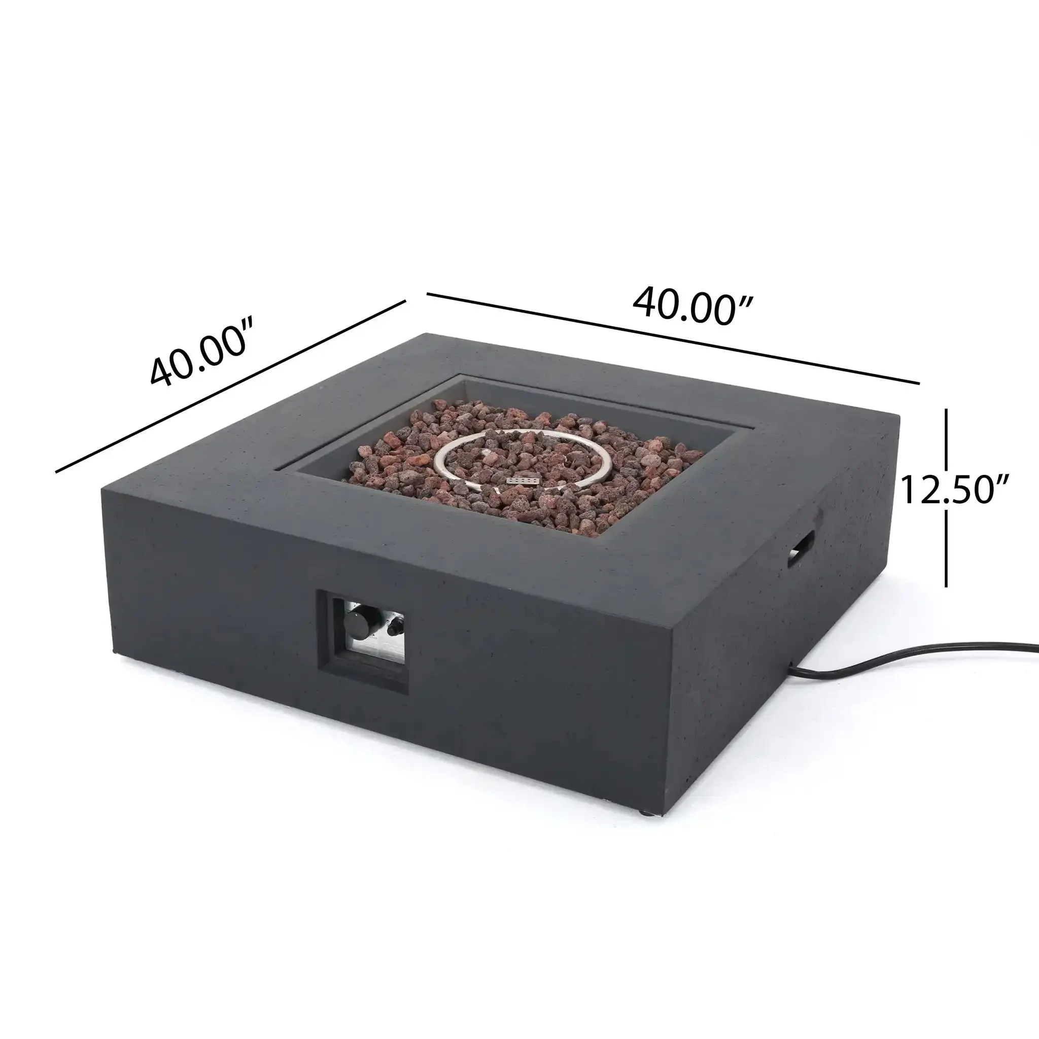 Modern 50,000 BTU Square Fire Table with Propane Tank - Image 5