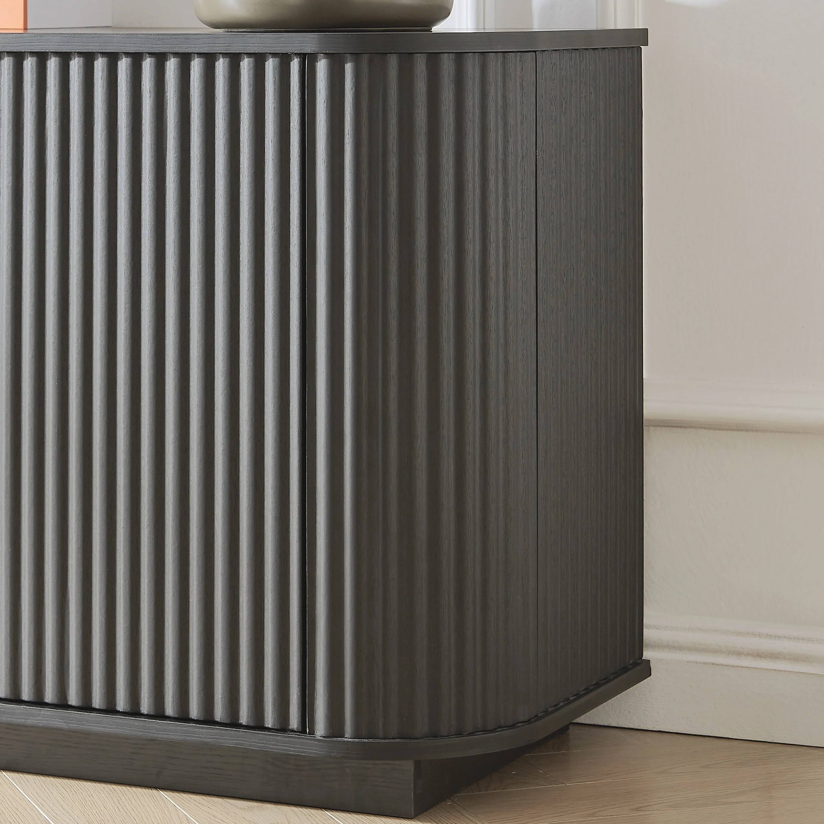 Modern 64-Inch Wavy TV Cabinet with LED Lights - Image 10