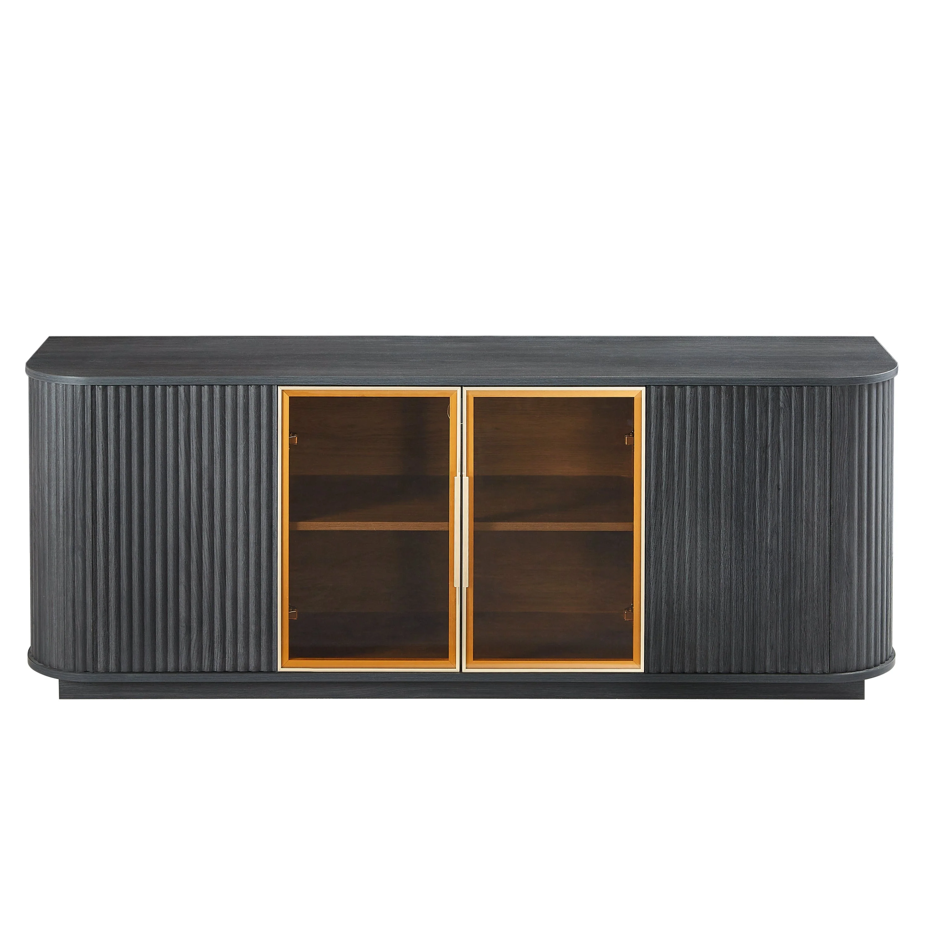 Modern 64-Inch Wavy TV Cabinet with LED Lights - Image 7
