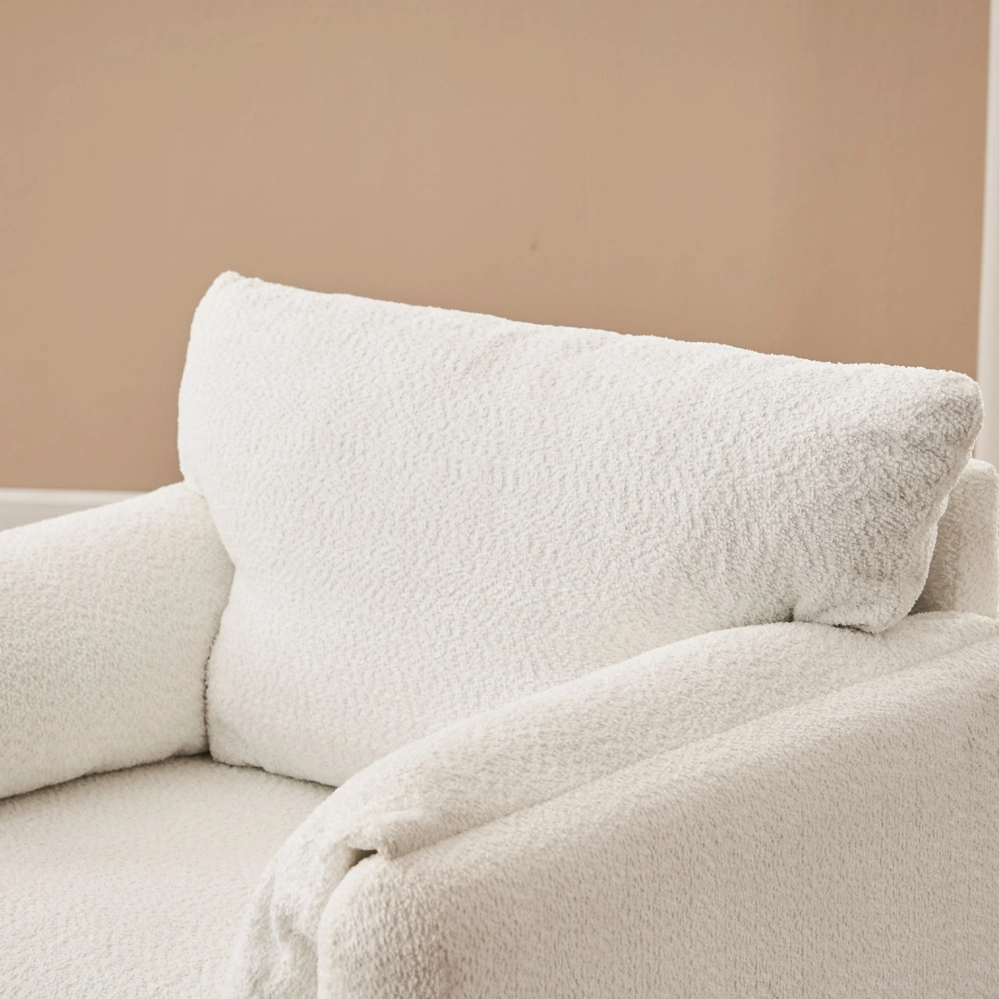 Modern Accent Chair Single Seater Ivory White - Image 10