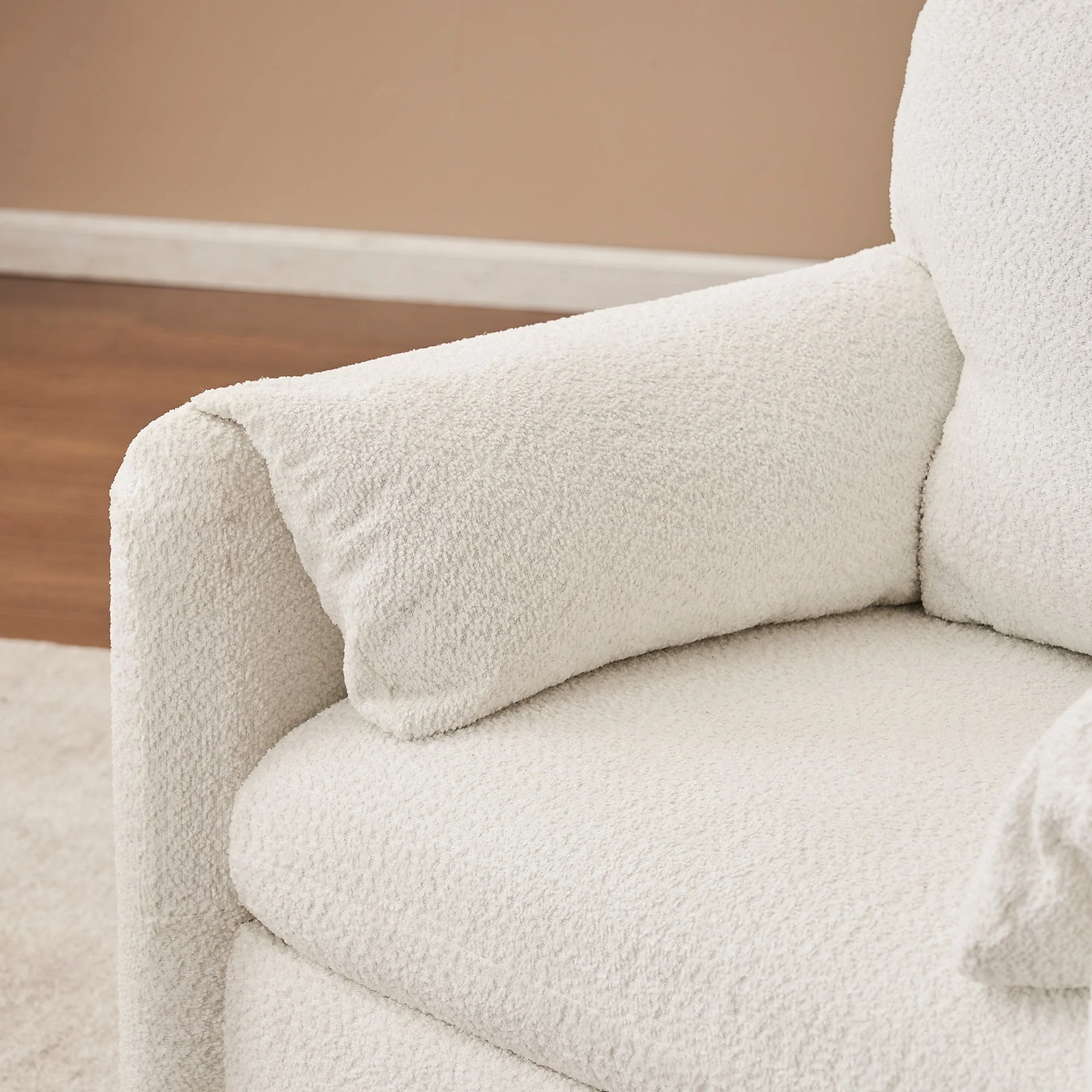 Modern Accent Chair Single Seater Ivory White - Image 12