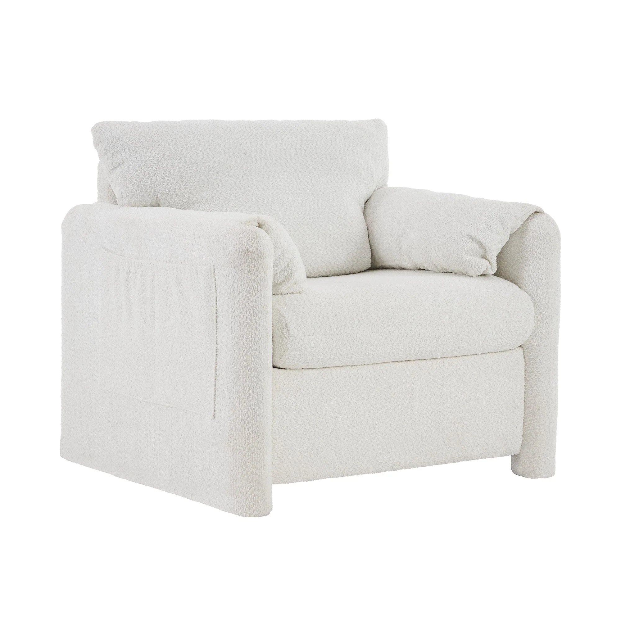 Modern Accent Chair Single Seater Ivory White - Image 13
