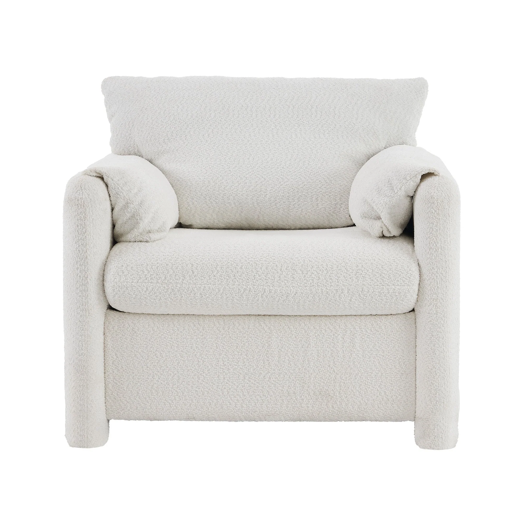 Modern Accent Chair Single Seater Ivory White - Image 14